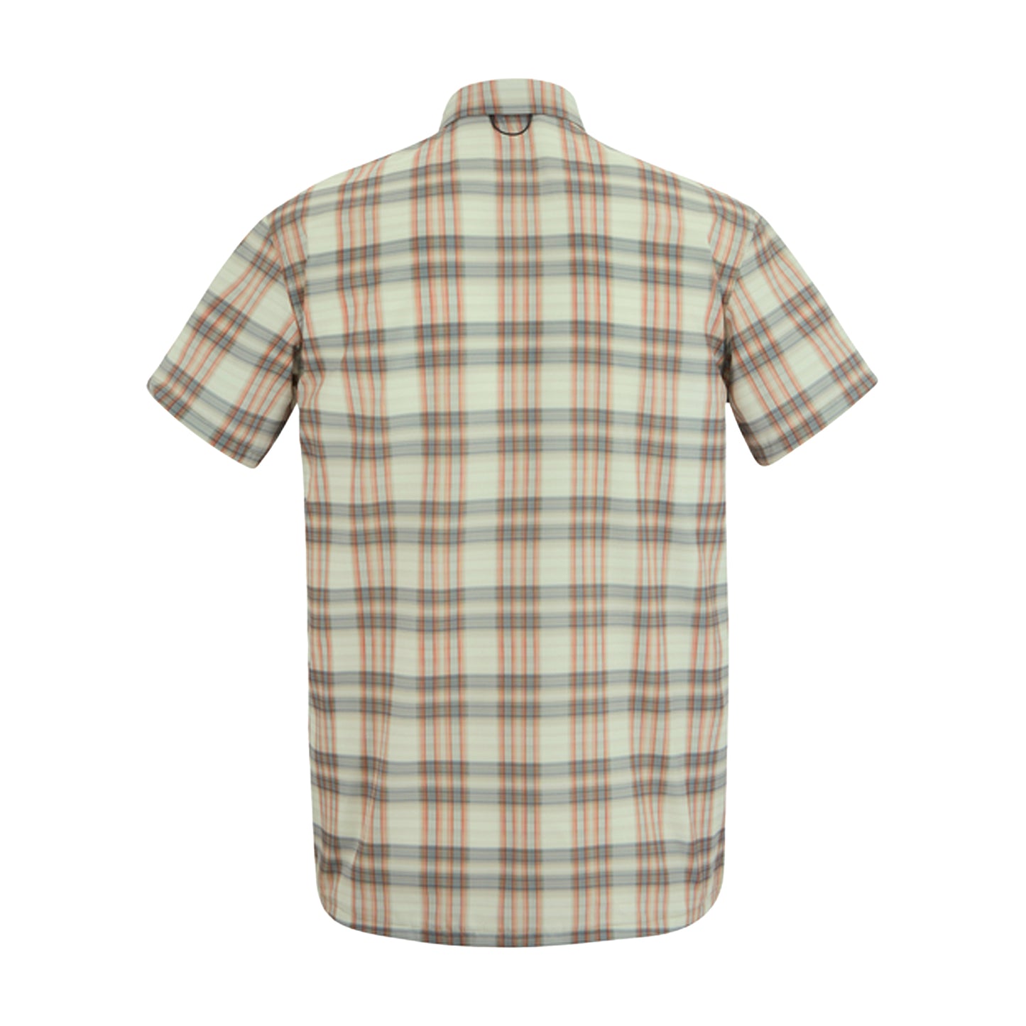 Stone White - Back - Regatta Mens Checked Insect Repellent Short-Sleeved Travel Shirt