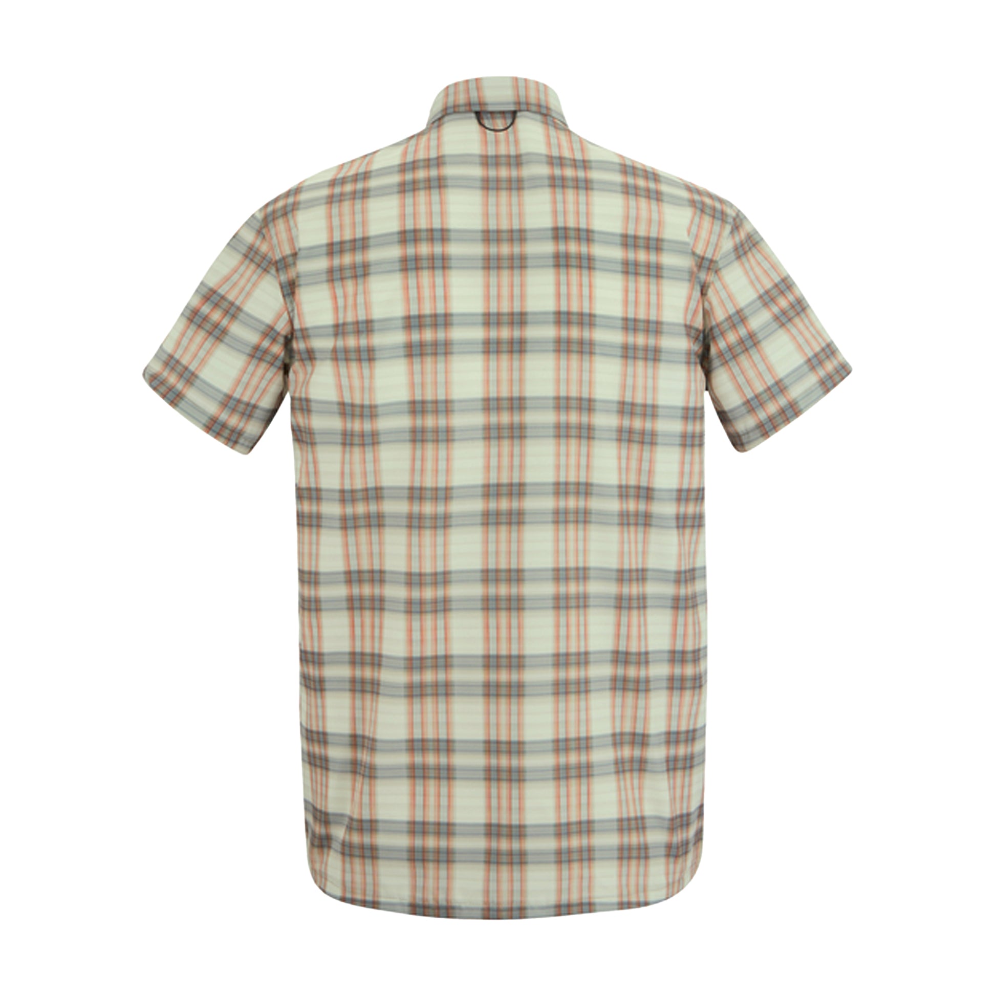 Stone White - Back - Regatta Mens Checked Insect Repellent Short-Sleeved Travel Shirt