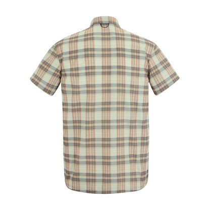 Stone White - Back - Regatta Mens Checked Insect Repellent Short-Sleeved Travel Shirt