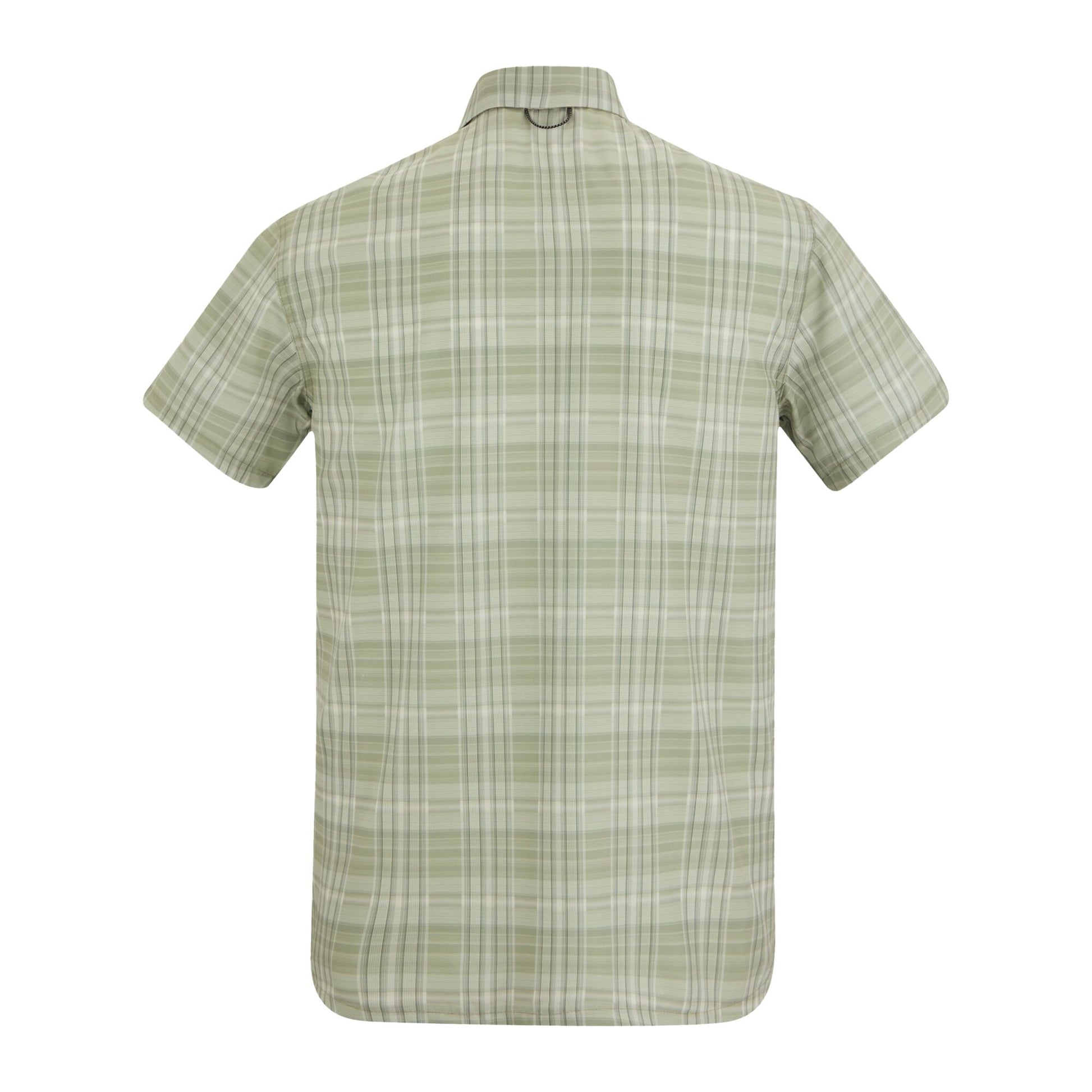 Light Sage - Back - Regatta Mens Checked Insect Repellent Short-Sleeved Travel Shirt