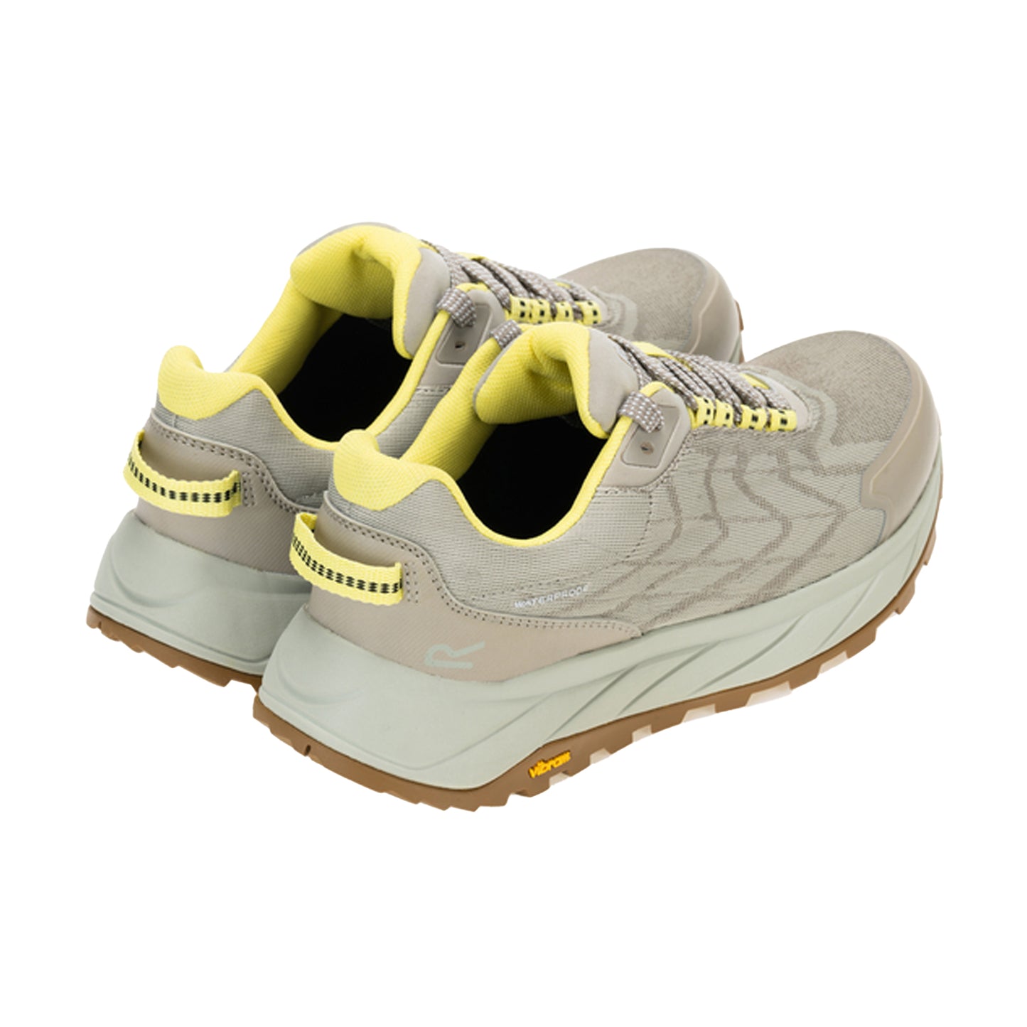 Parchment-Canary Yellow - Back - Regatta Womens-Ladies Cruize Trainers