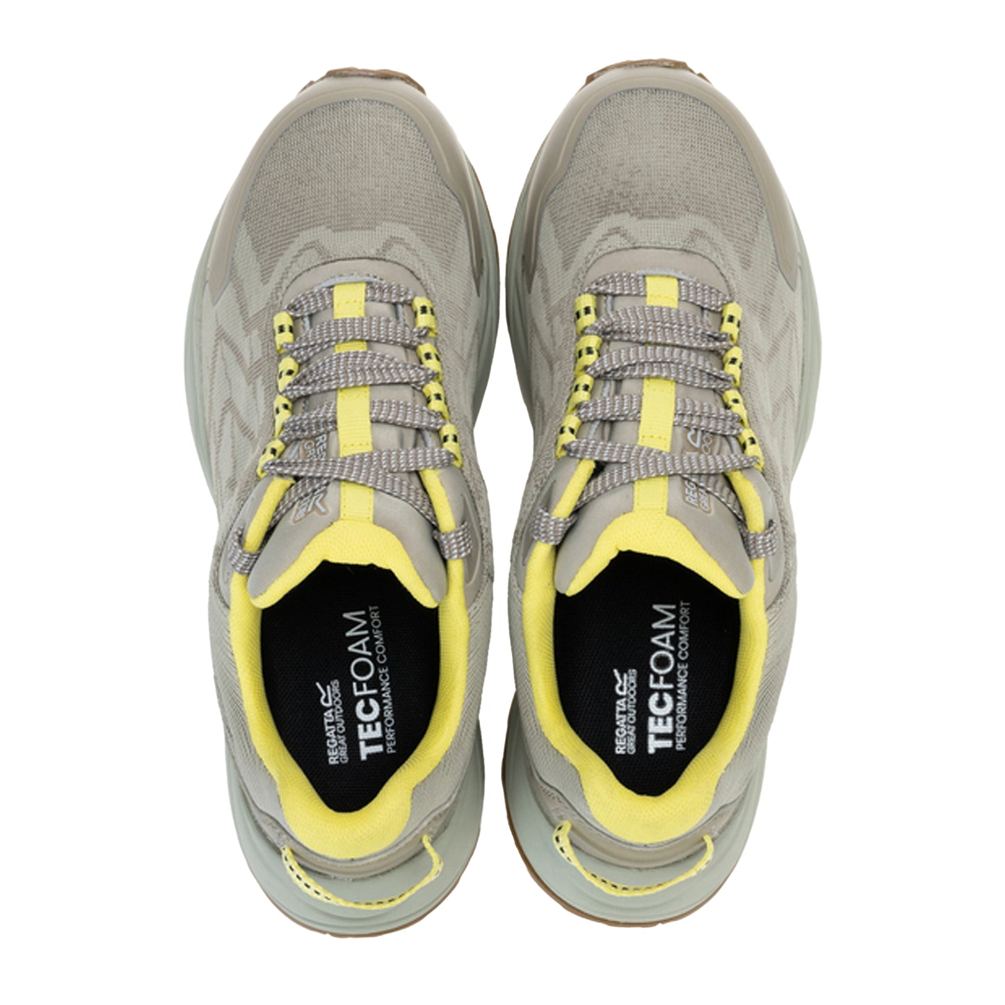 Parchment-Canary Yellow - Pack Shot - Regatta Womens-Ladies Cruize Trainers