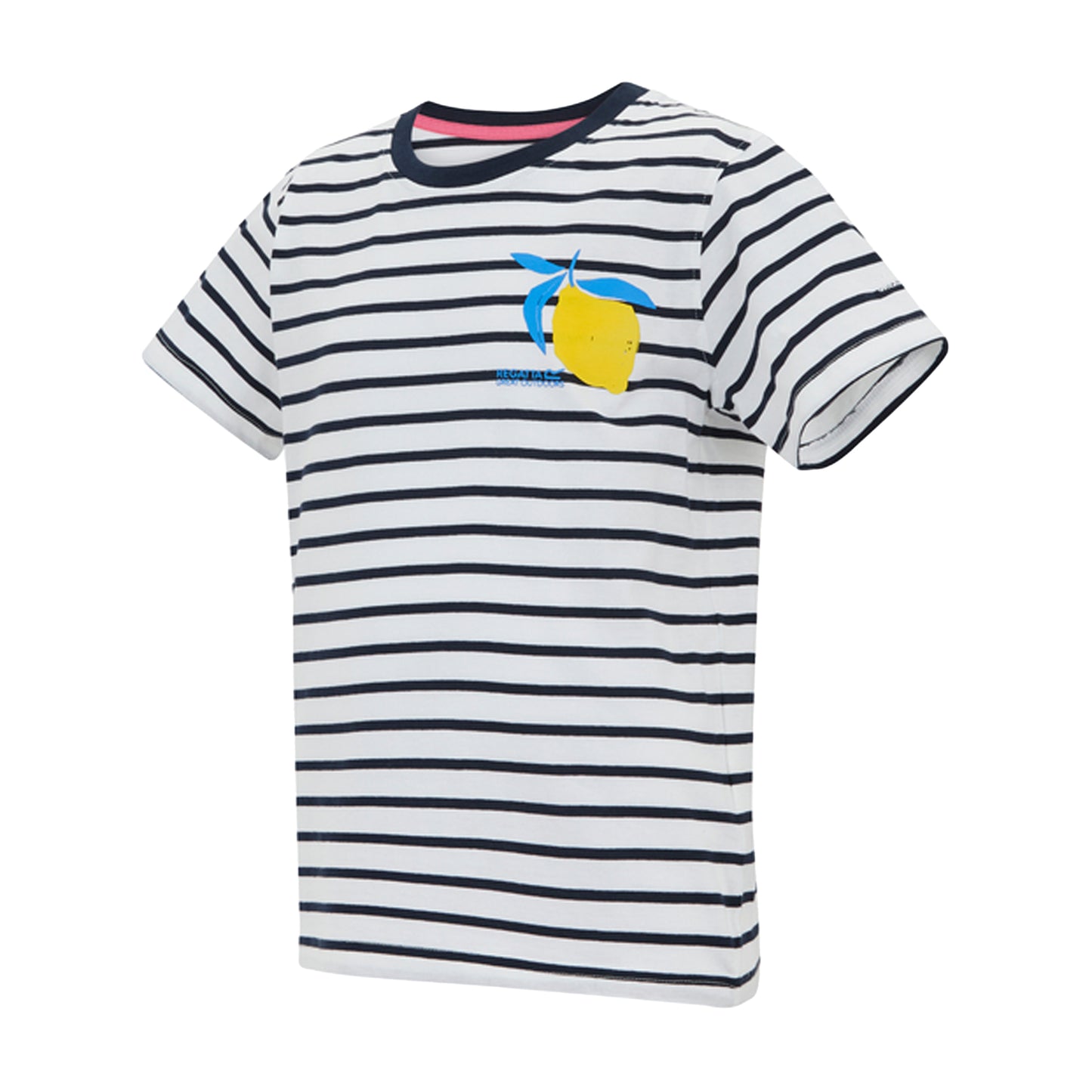 White-Navy - Side - Regatta Childrens-Kids Bosley Stripe T-Shirt