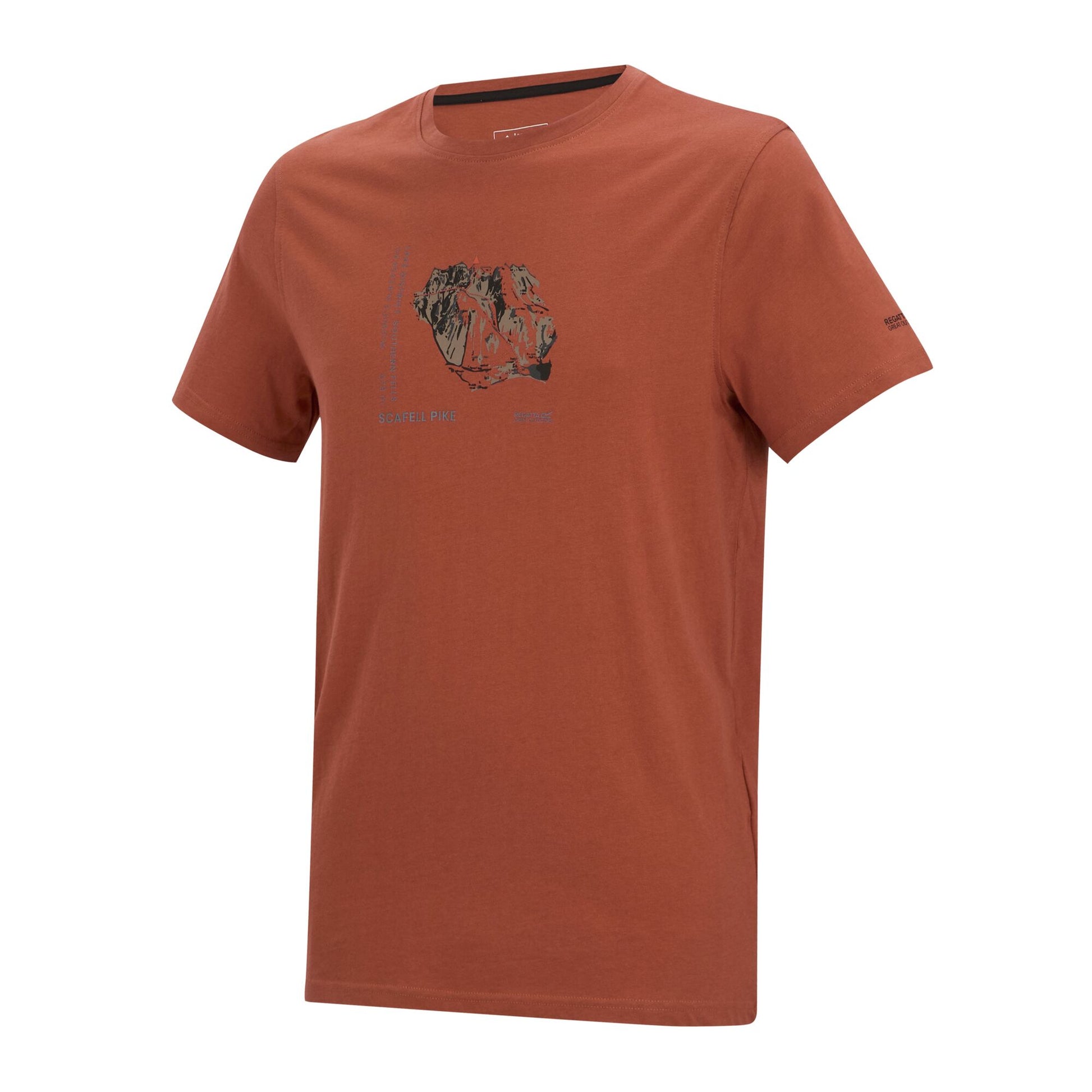 Brick - Side - Regatta Mens Breezed Mountain Flow T-Shirt