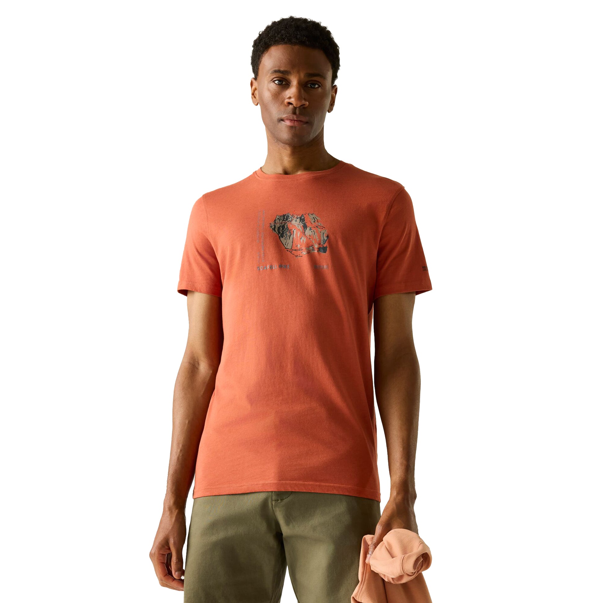 Brick - Lifestyle - Regatta Mens Breezed Mountain Flow T-Shirt