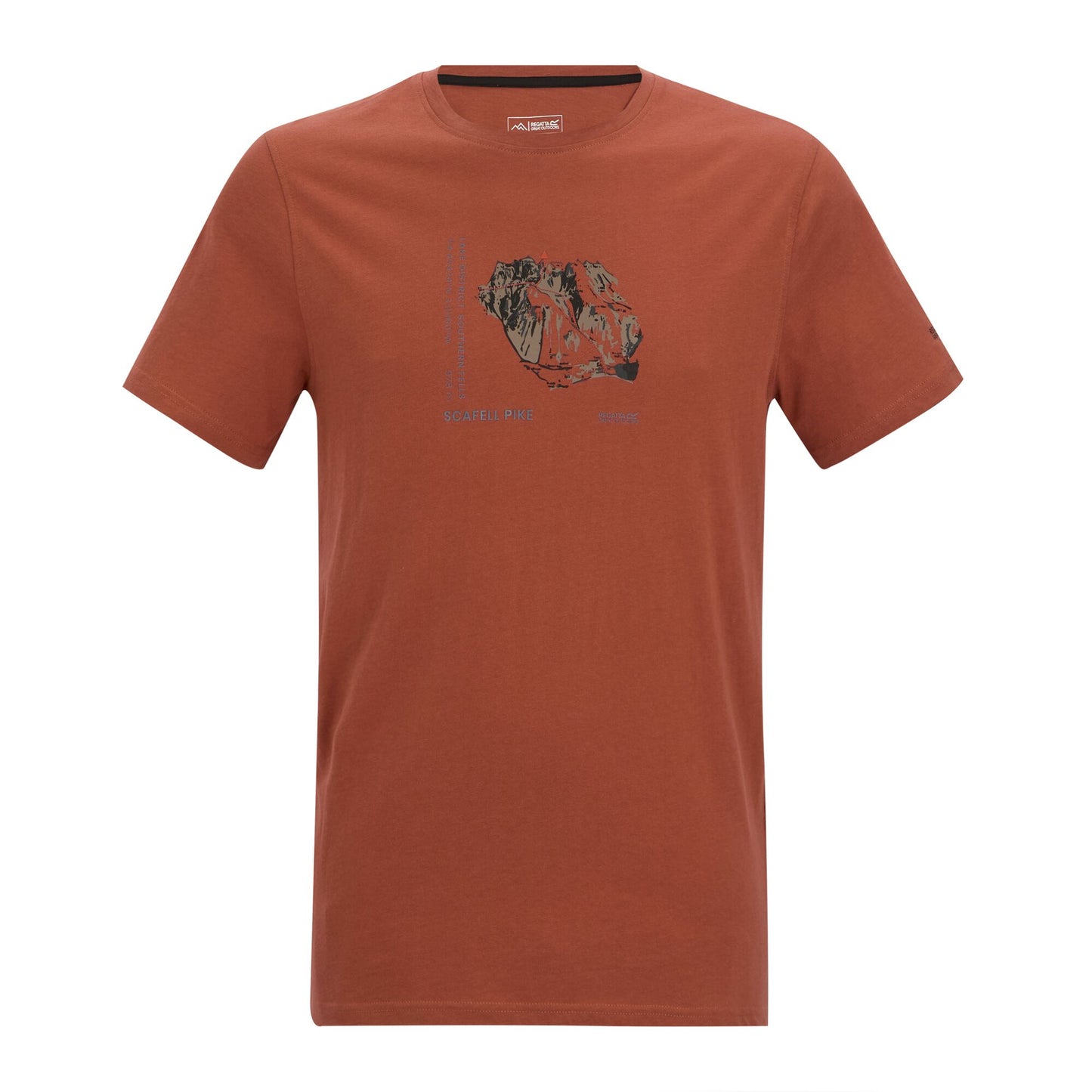 Brick - Front - Regatta Mens Breezed Mountain Flow T-Shirt