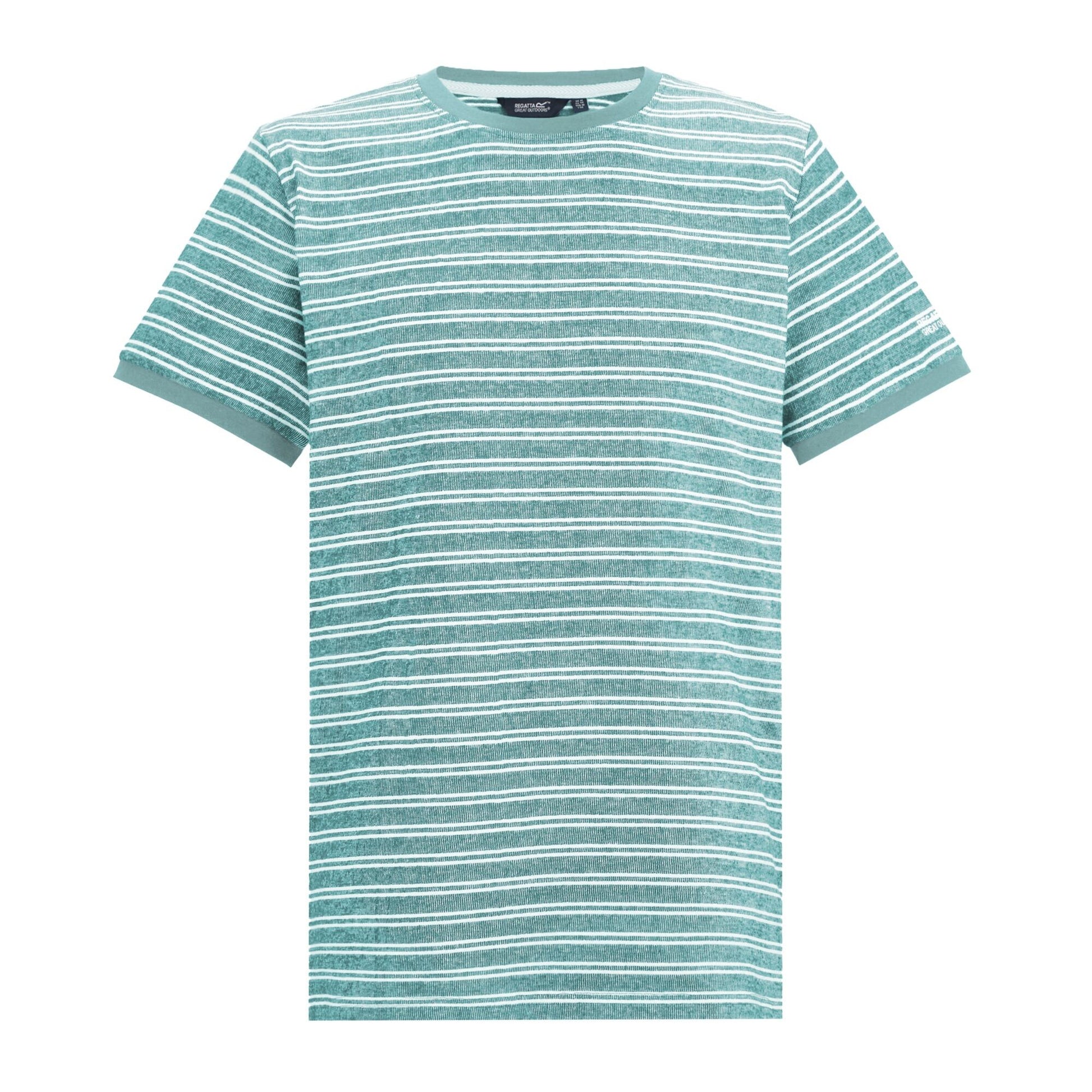 Arctic White - Front - Regatta Mens Benlin Striped T-Shirt