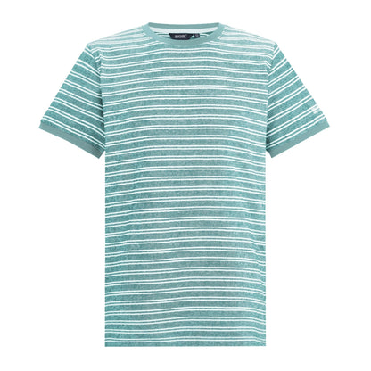 Arctic White - Front - Regatta Mens Benlin Striped T-Shirt