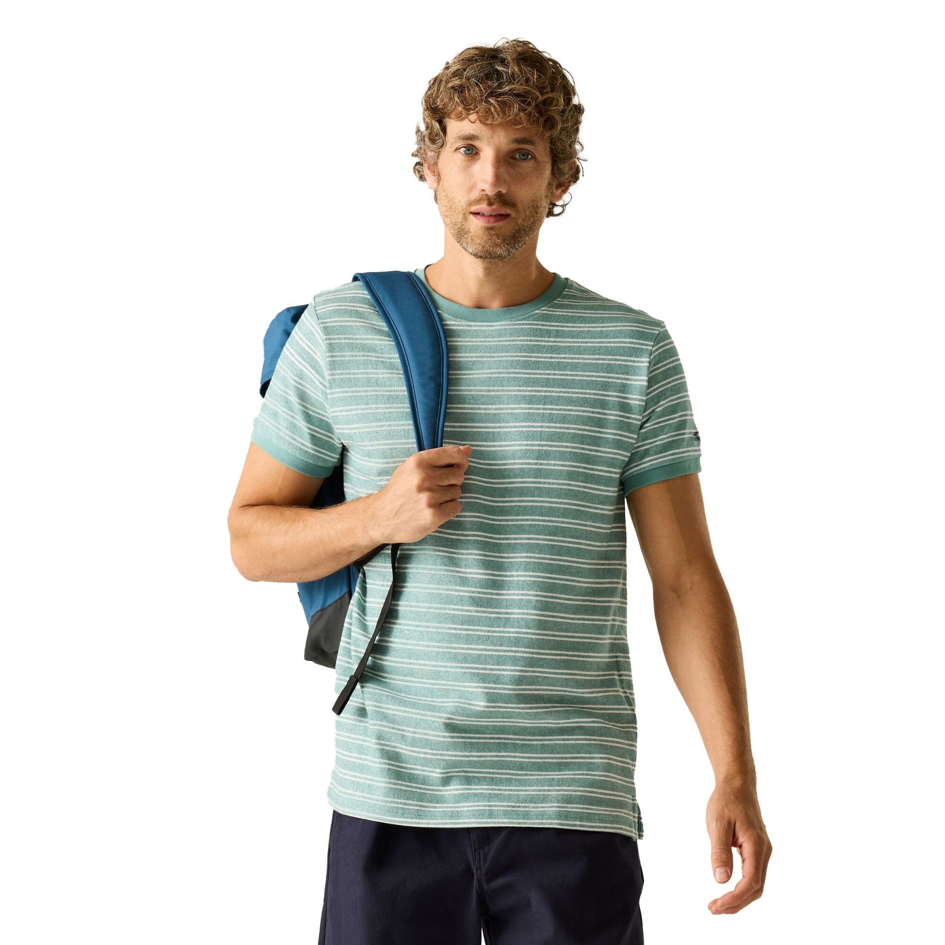 Arctic White - Lifestyle - Regatta Mens Benlin Striped T-Shirt