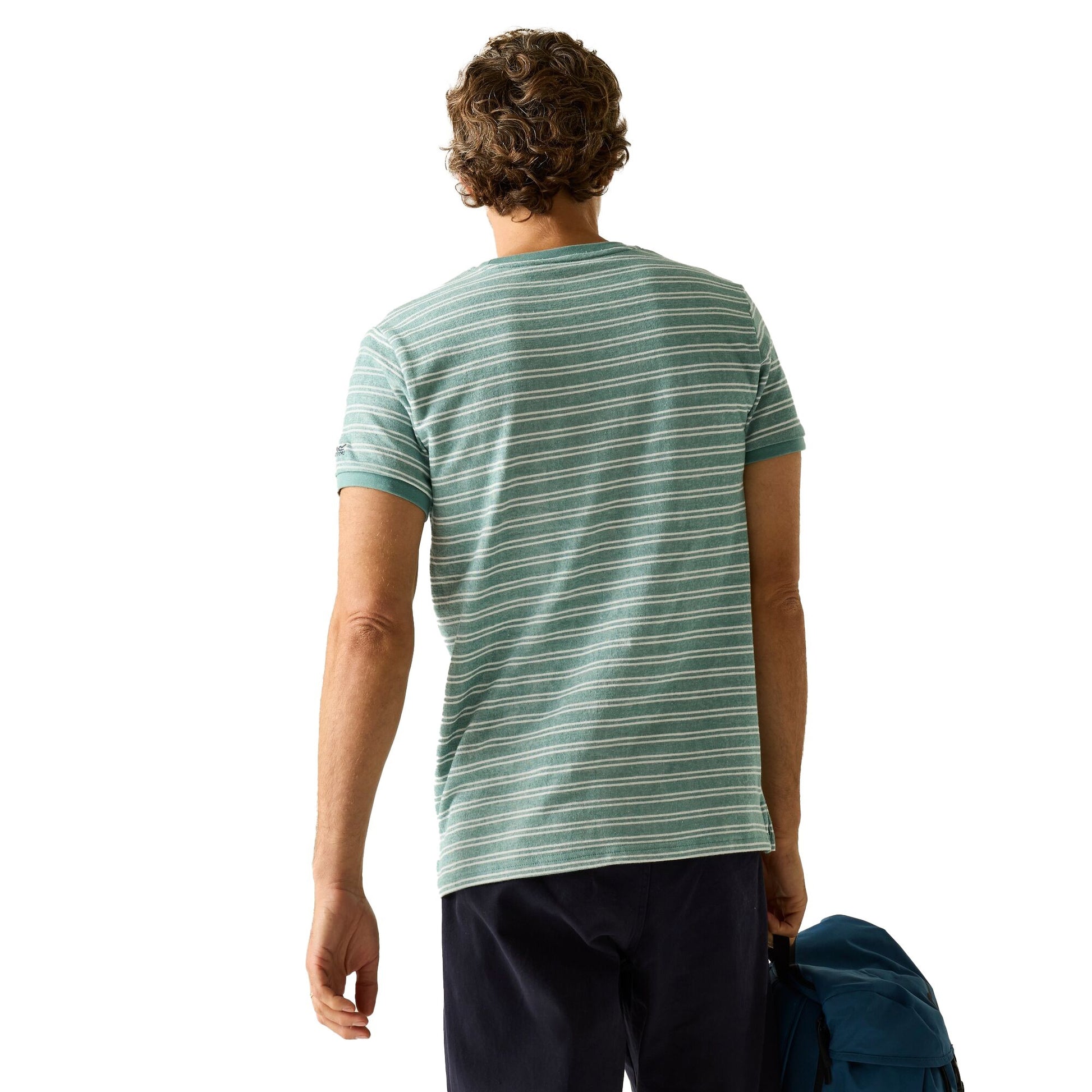 Arctic White - Pack Shot - Regatta Mens Benlin Striped T-Shirt