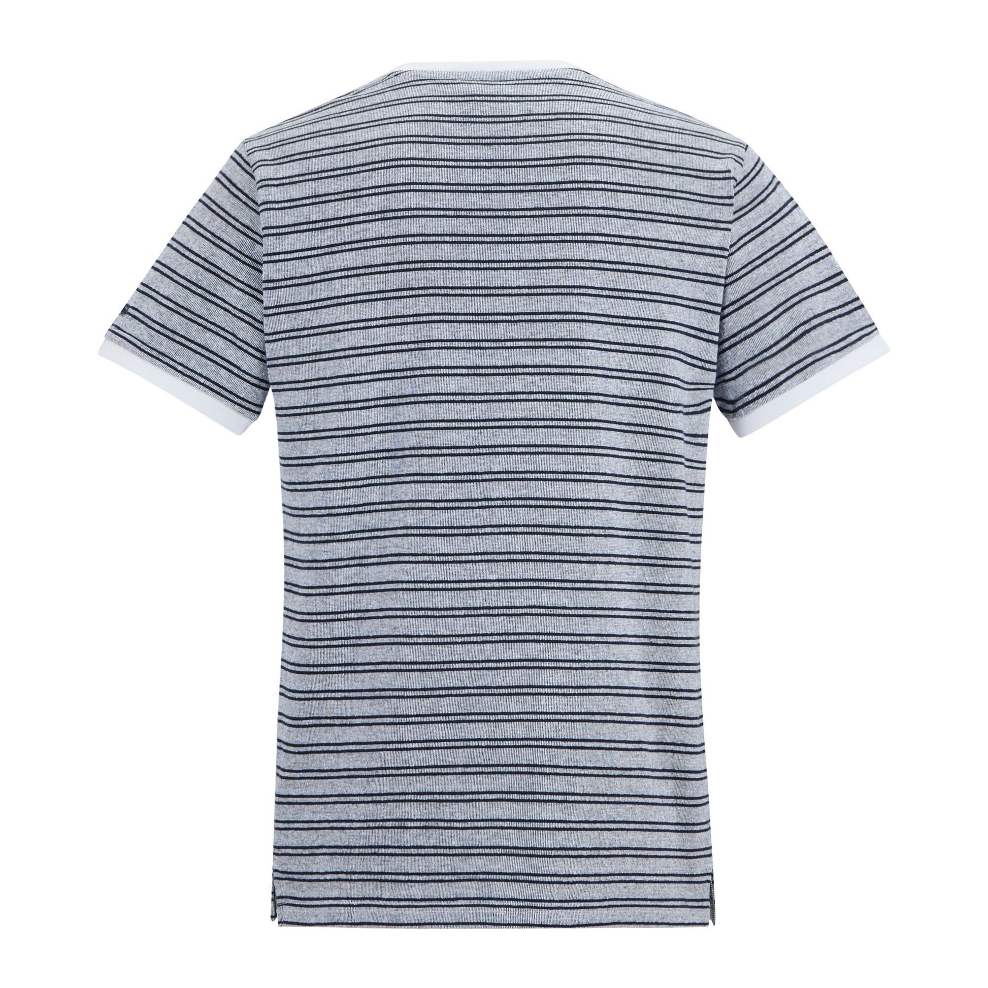 White-Navy - Back - Regatta Mens Benlin Striped T-Shirt