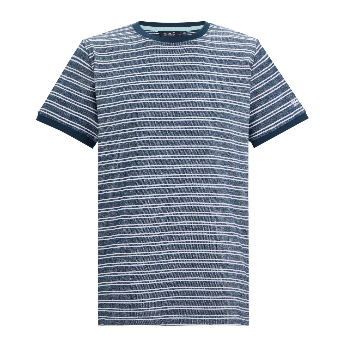 Moonlight Denim-Grey-White - Front - Regatta Mens Benlin Striped T-Shirt