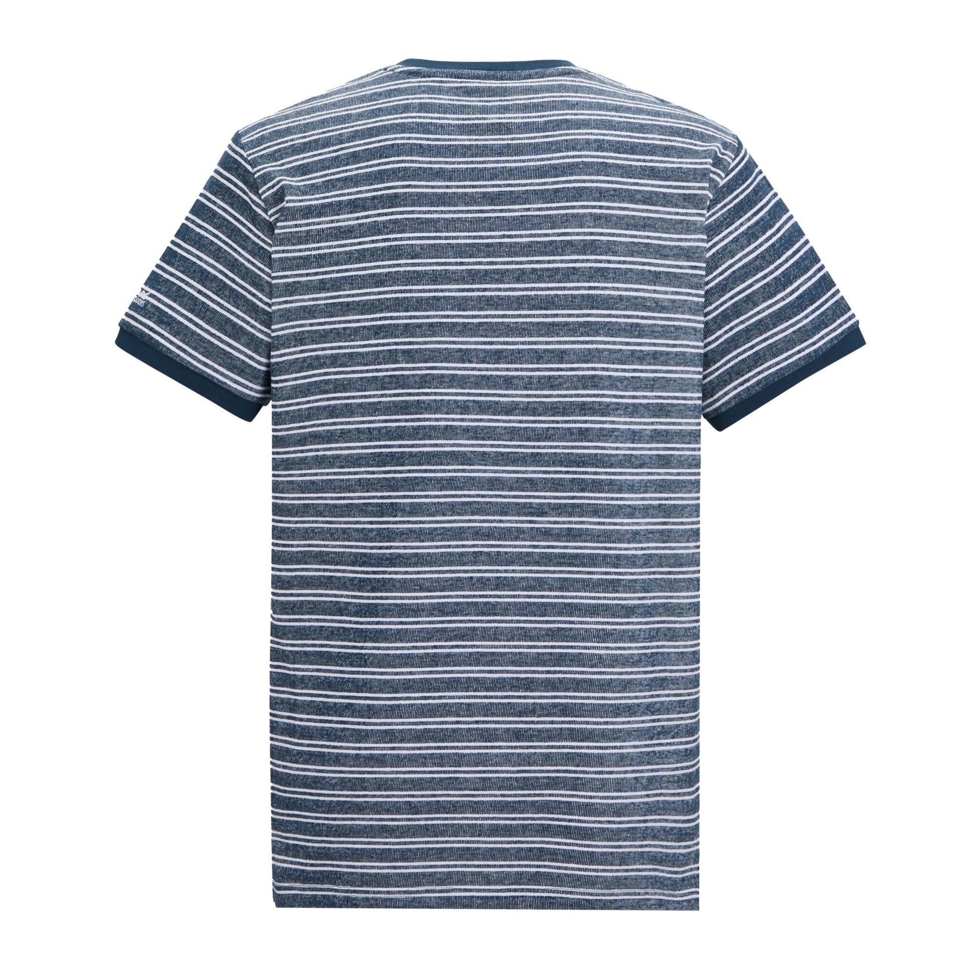 Moonlight Denim-Grey-White - Back - Regatta Mens Benlin Striped T-Shirt