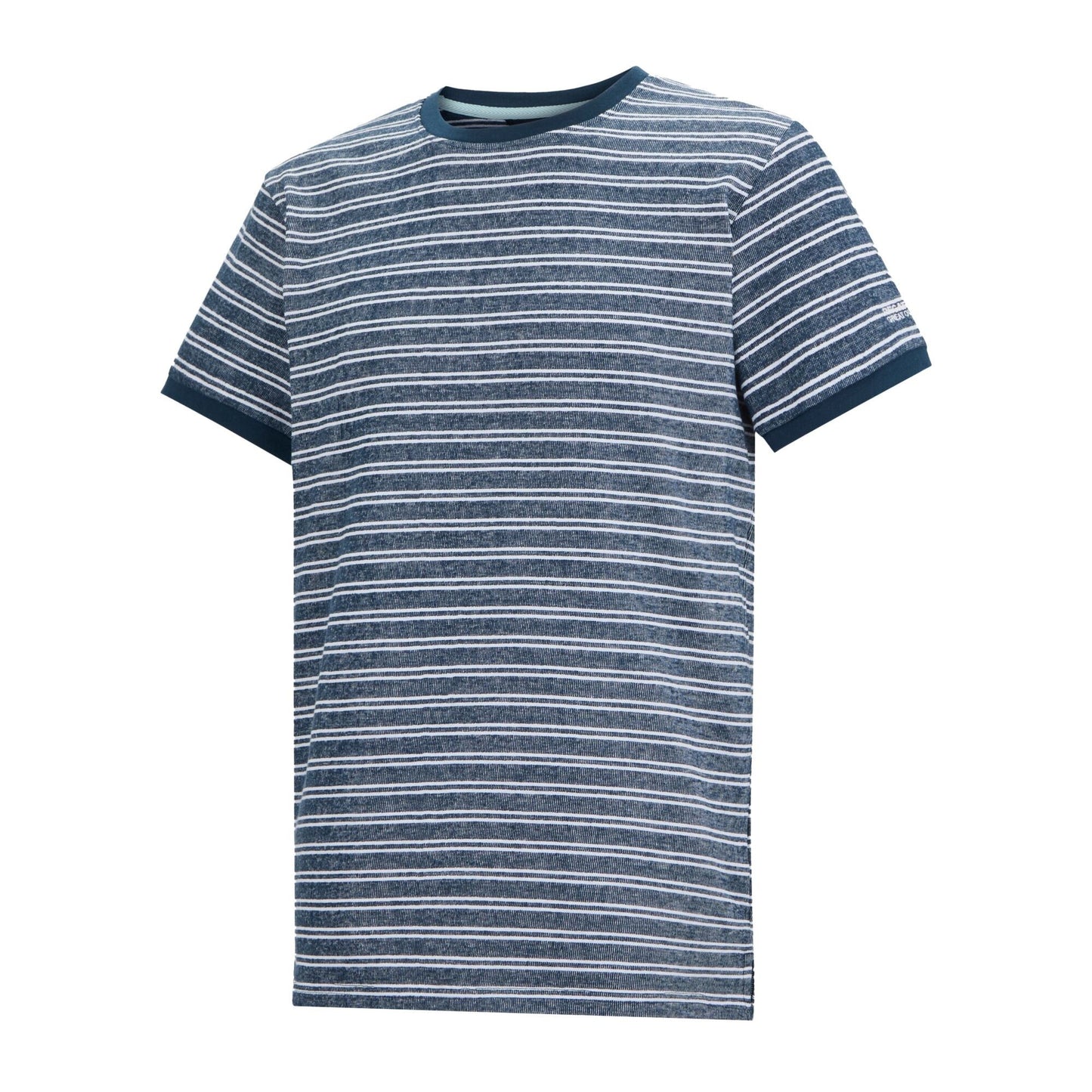 Moonlight Denim-Grey-White - Side - Regatta Mens Benlin Striped T-Shirt
