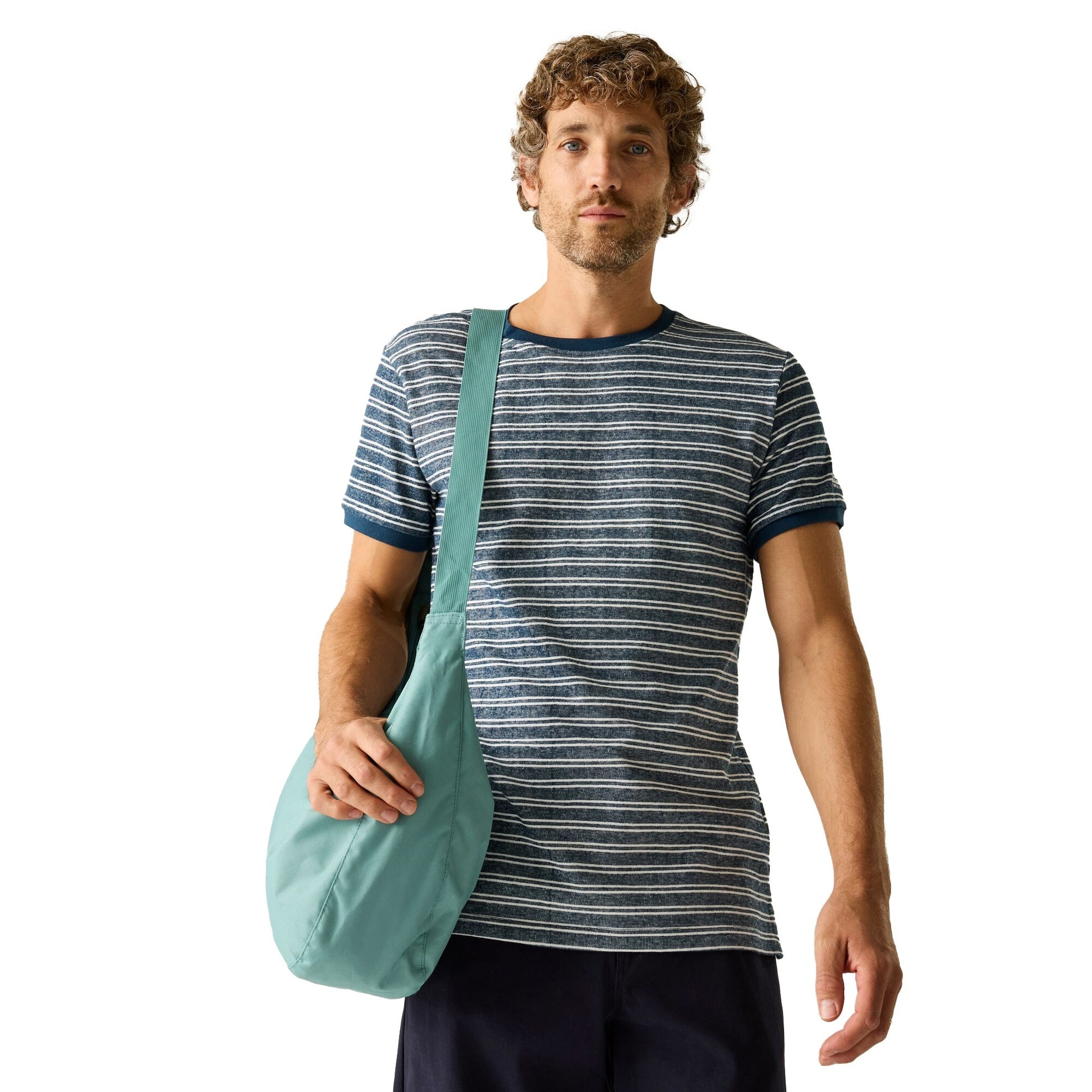 Moonlight Denim-Grey-White - Lifestyle - Regatta Mens Benlin Striped T-Shirt