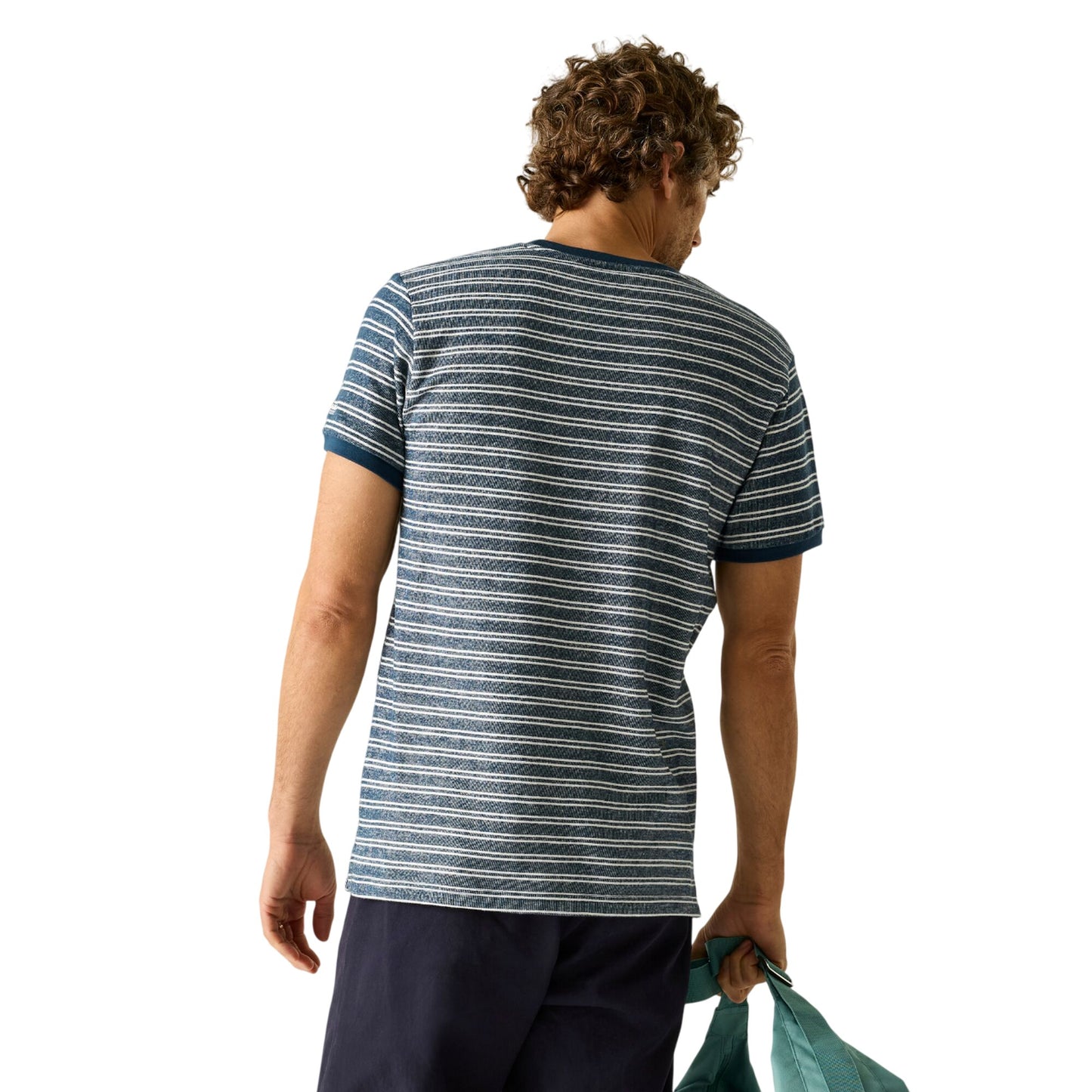 Moonlight Denim-Grey-White - Pack Shot - Regatta Mens Benlin Striped T-Shirt