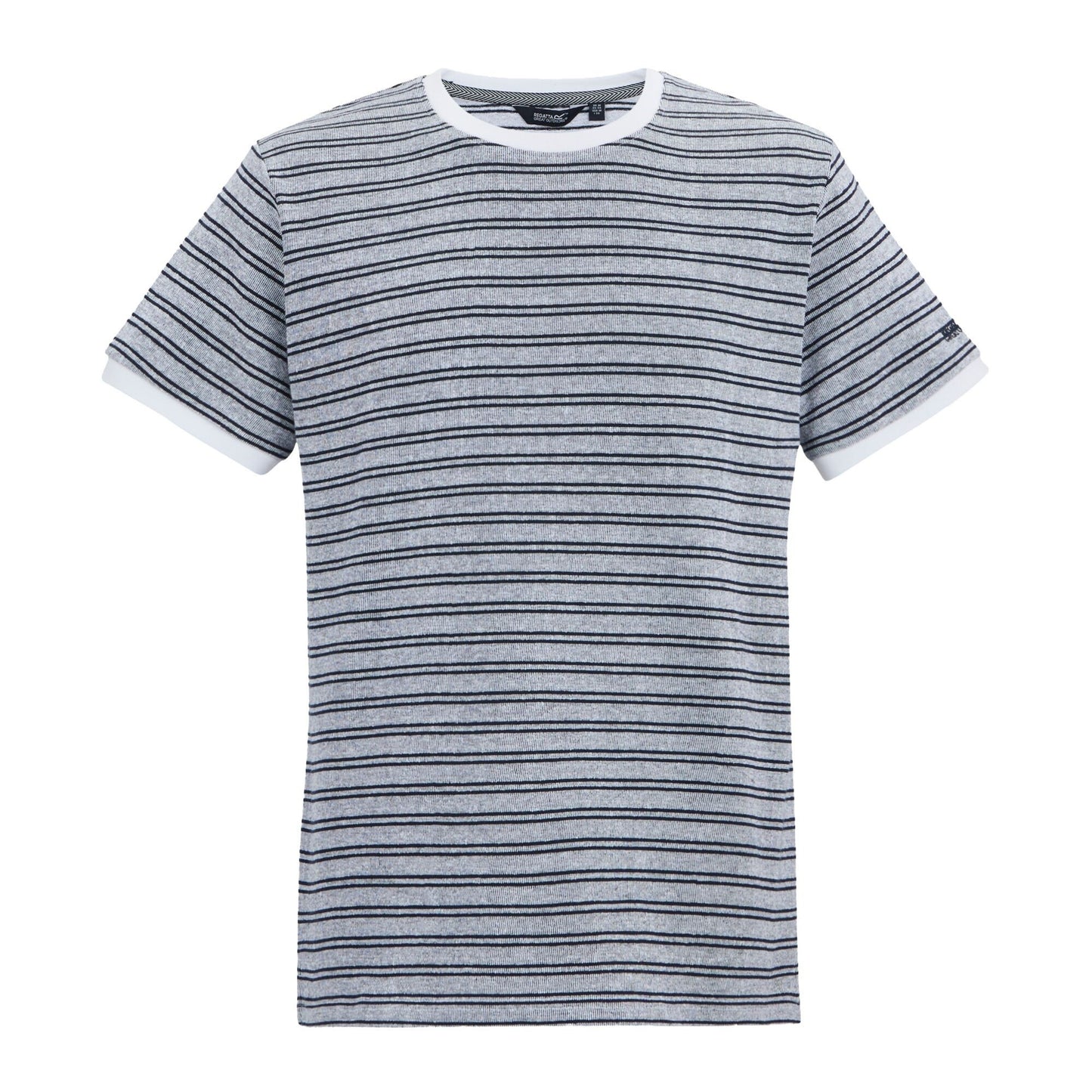 White-Navy - Front - Regatta Mens Benlin Striped T-Shirt