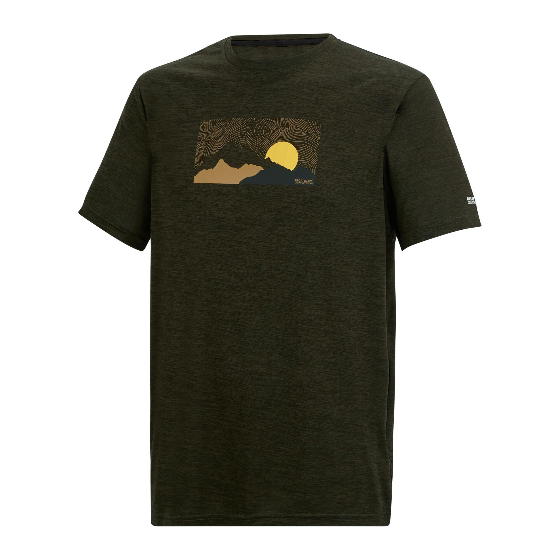 Dark Khaki Marl - Side - Regatta Mens Fingal Landscape T-Shirt