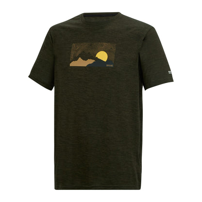 Dark Khaki Marl - Side - Regatta Mens Fingal Landscape T-Shirt