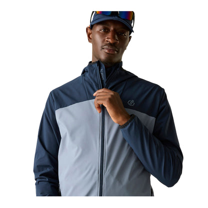 Navy-Mercury - Side - Dare 2B Mens Endurance Contrast Detail Soft Shell Jacket