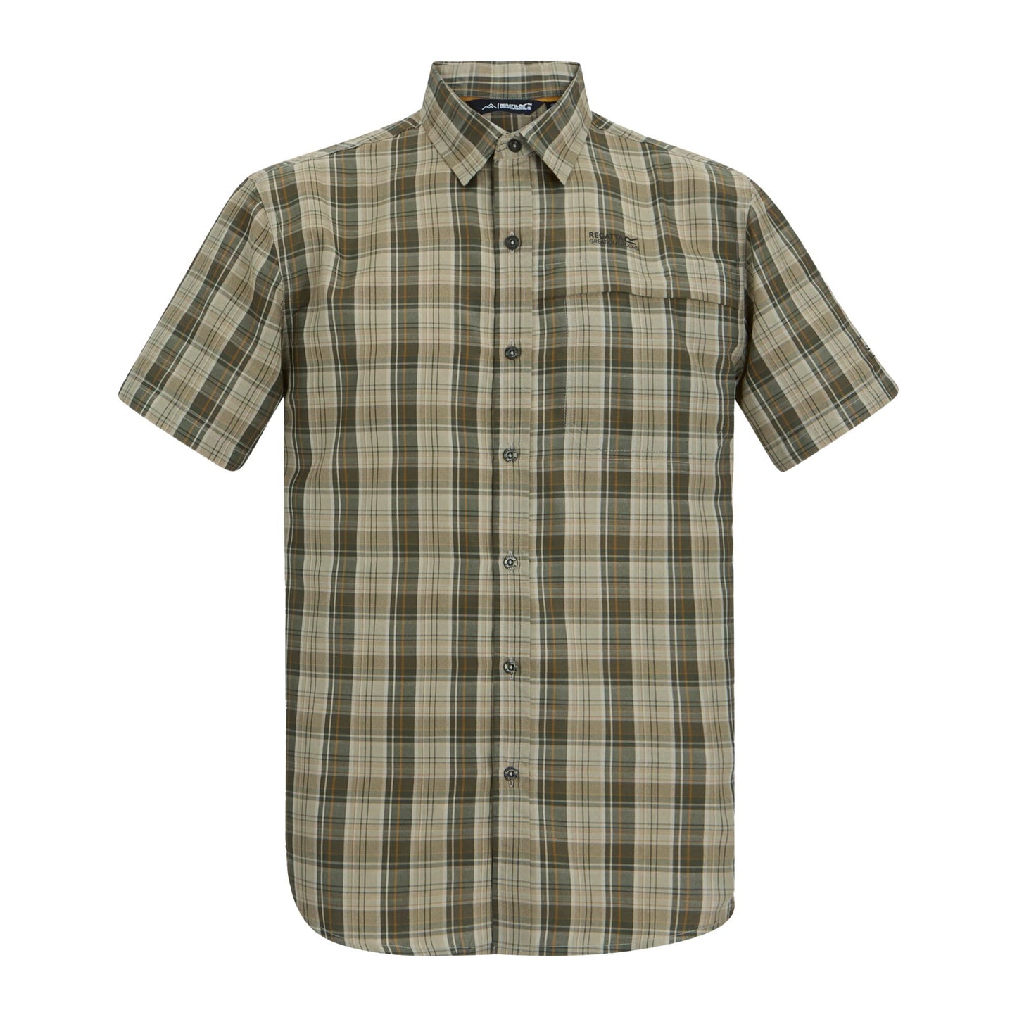 Light Sage - Front - Regatta Mens Mindano Multi Check Short-Sleeved Shirt