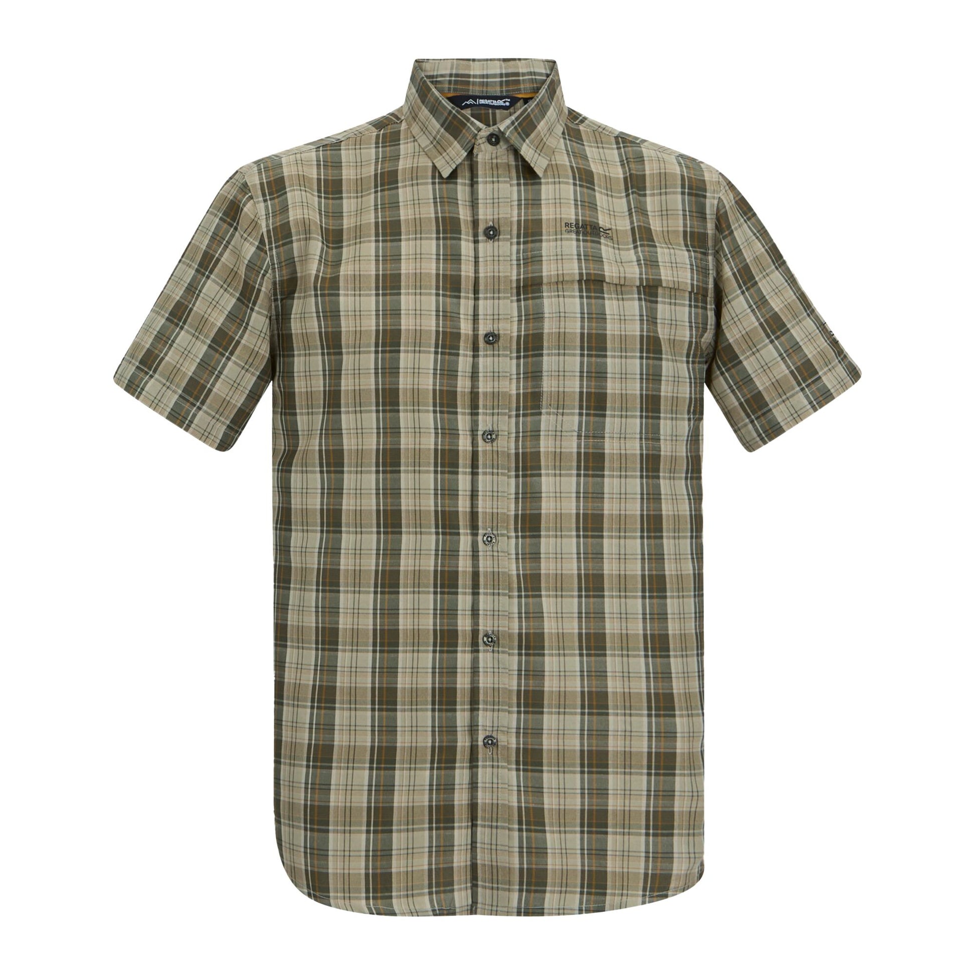 Light Sage - Front - Regatta Mens Mindano Multi Check Short-Sleeved Shirt