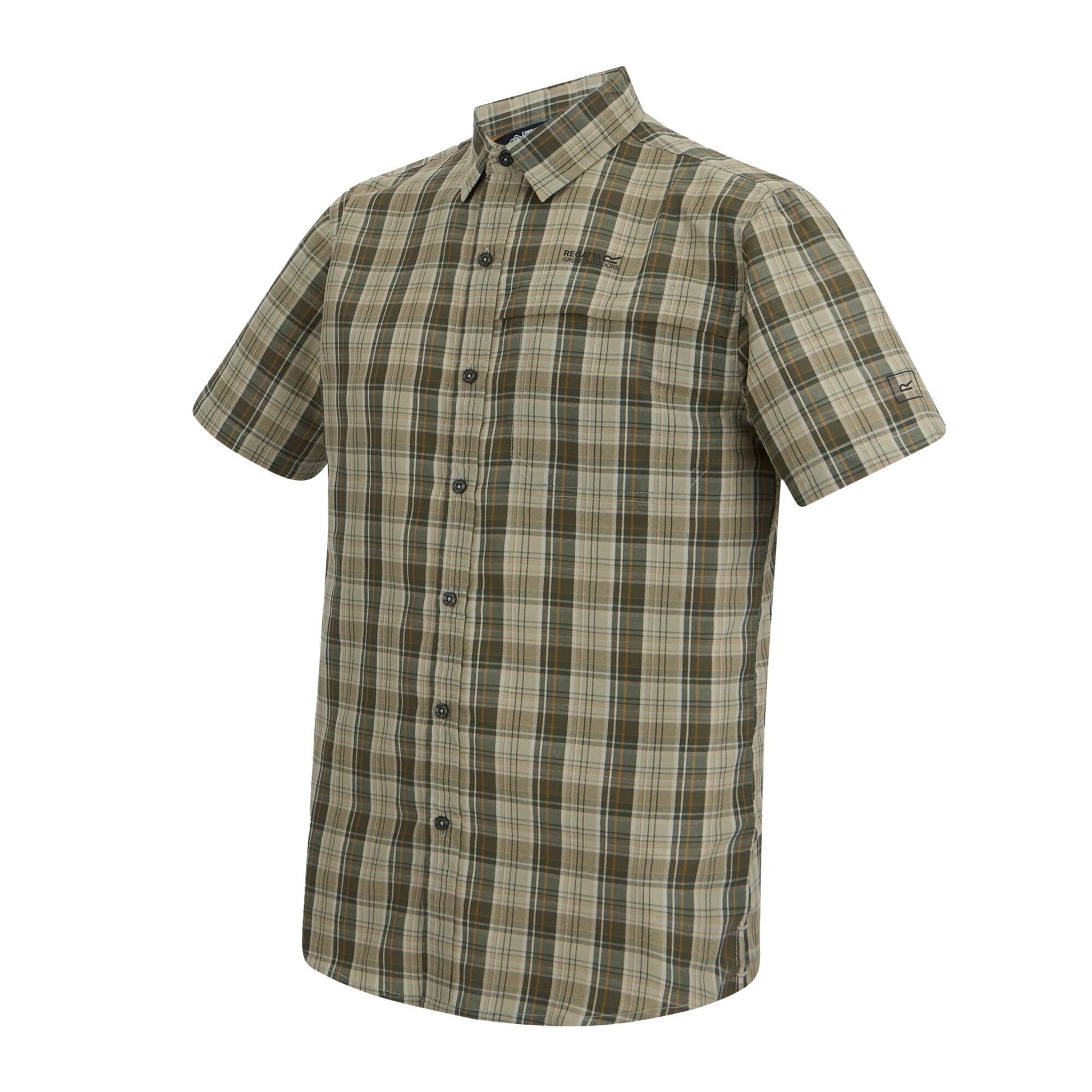 Light Sage - Side - Regatta Mens Mindano Multi Check Short-Sleeved Shirt