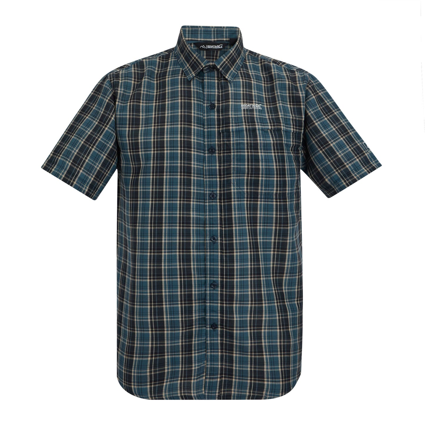 Night Sky - Front - Regatta Mens Mindano Multi Check Short-Sleeved Shirt
