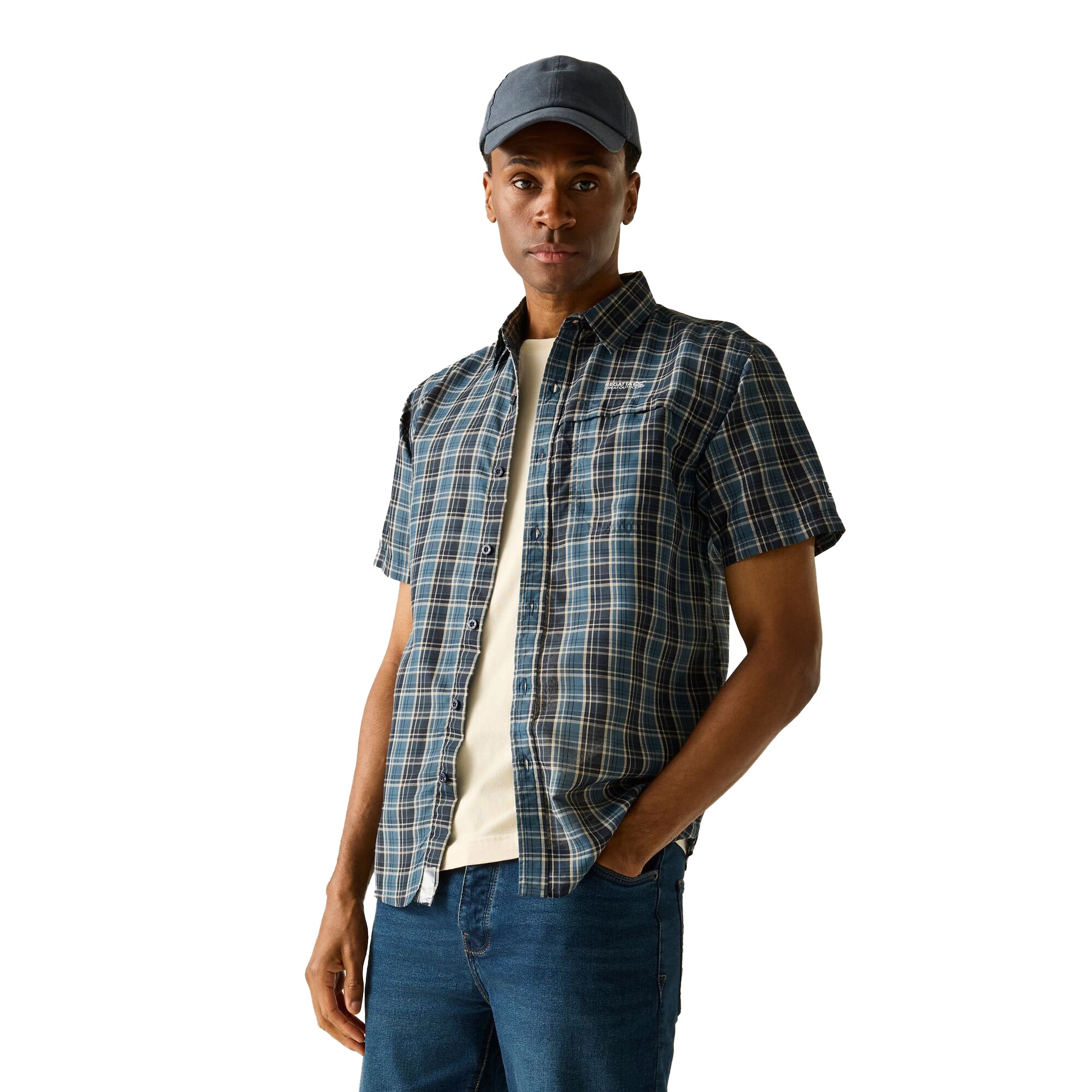 Night Sky - Lifestyle - Regatta Mens Mindano Multi Check Short-Sleeved Shirt