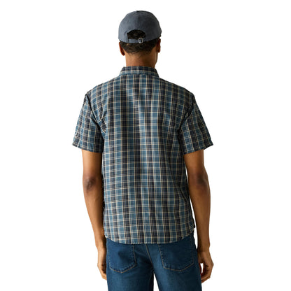Night Sky - Pack Shot - Regatta Mens Mindano Multi Check Short-Sleeved Shirt