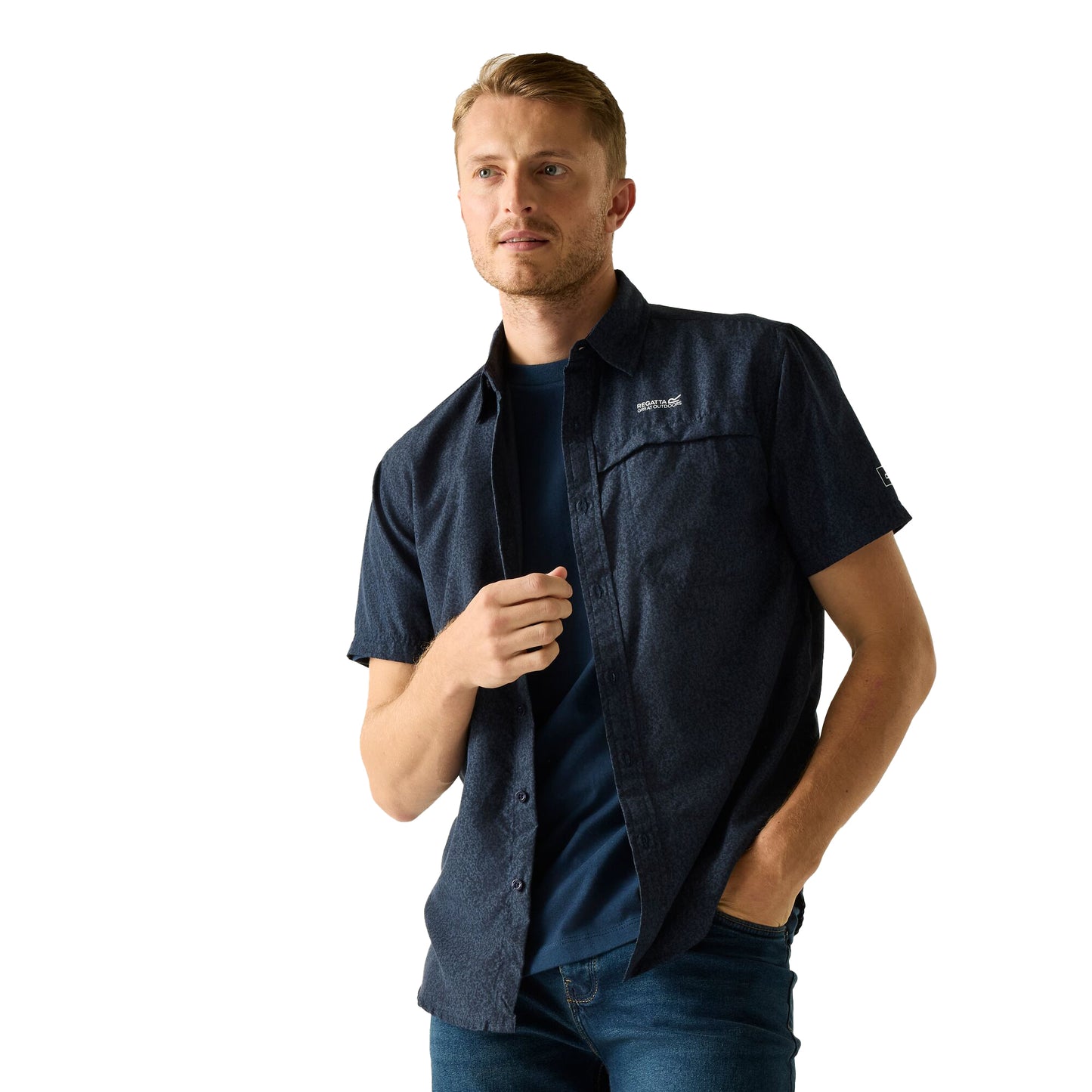 Night Sky - Lifestyle - Regatta Mens Mindano Textured Shirt