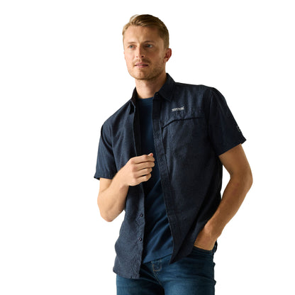 Night Sky - Lifestyle - Regatta Mens Mindano Textured Shirt