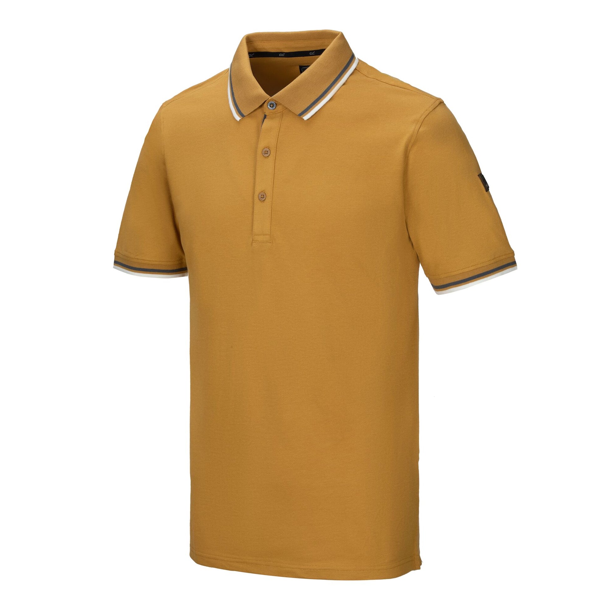 Wood Brown - Side - Regatta Mens Adryan Polo Shirt