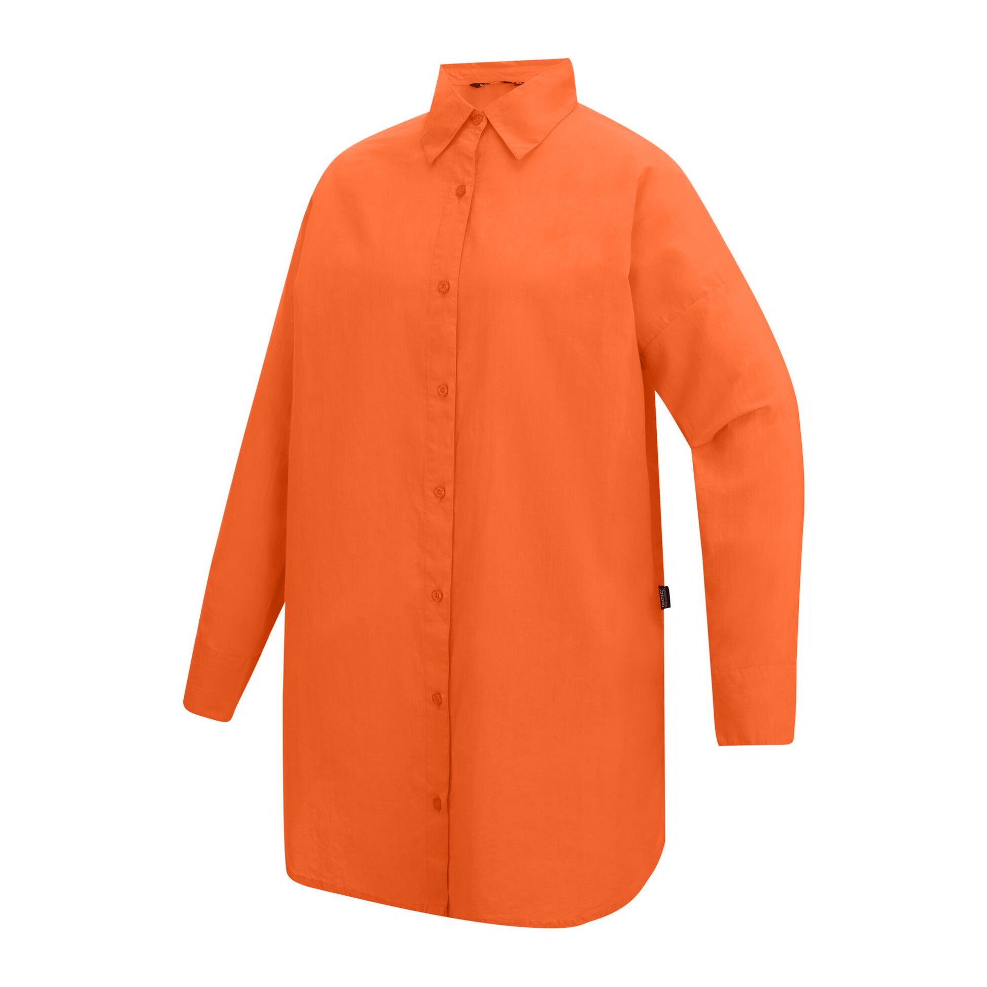 Tangerine Tango - Side - Regatta Womens-Ladies Prena Cover Up Plain Beach Shirt