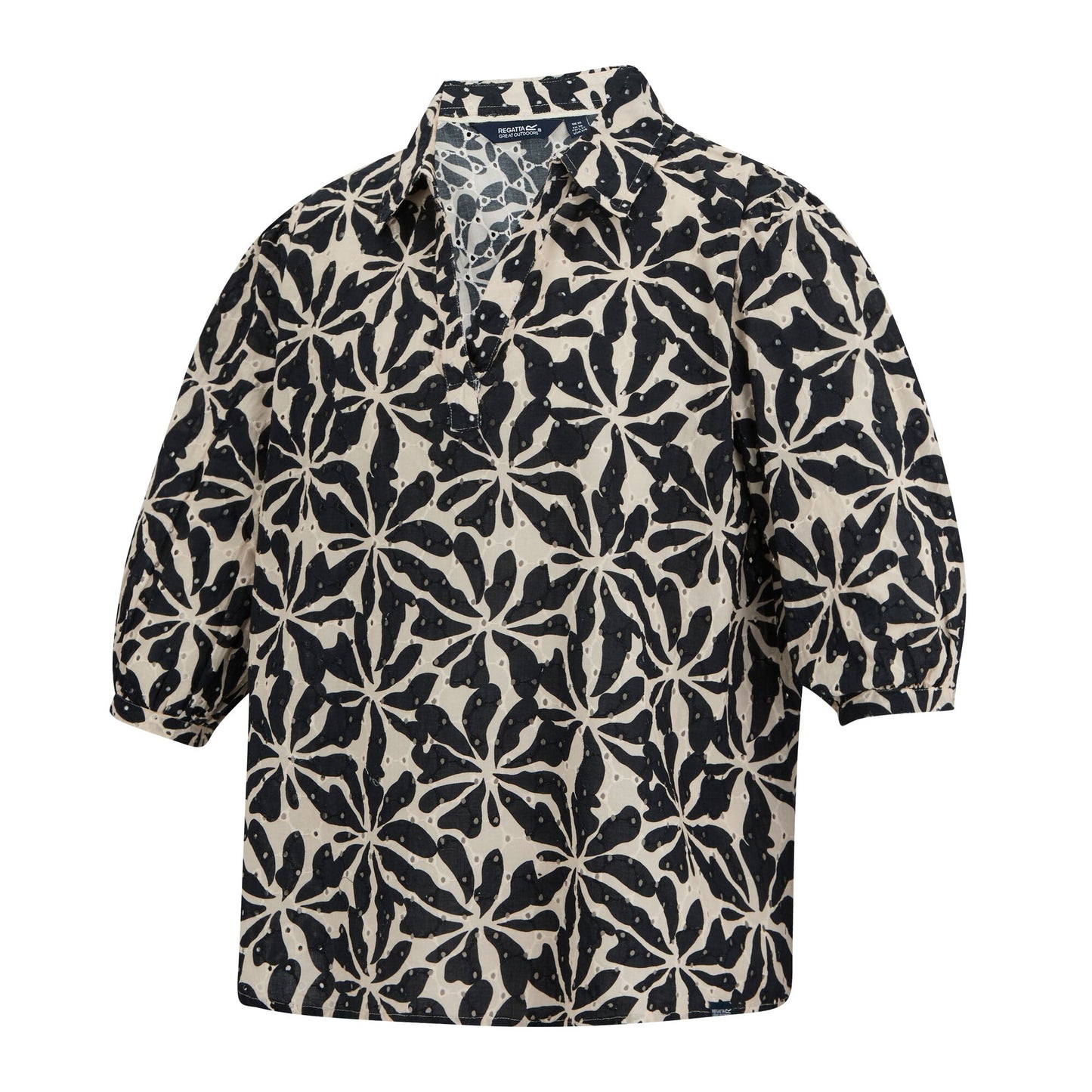 Beige - Side - Regatta Womens-Ladies Nofino Abstract Floral Shirt