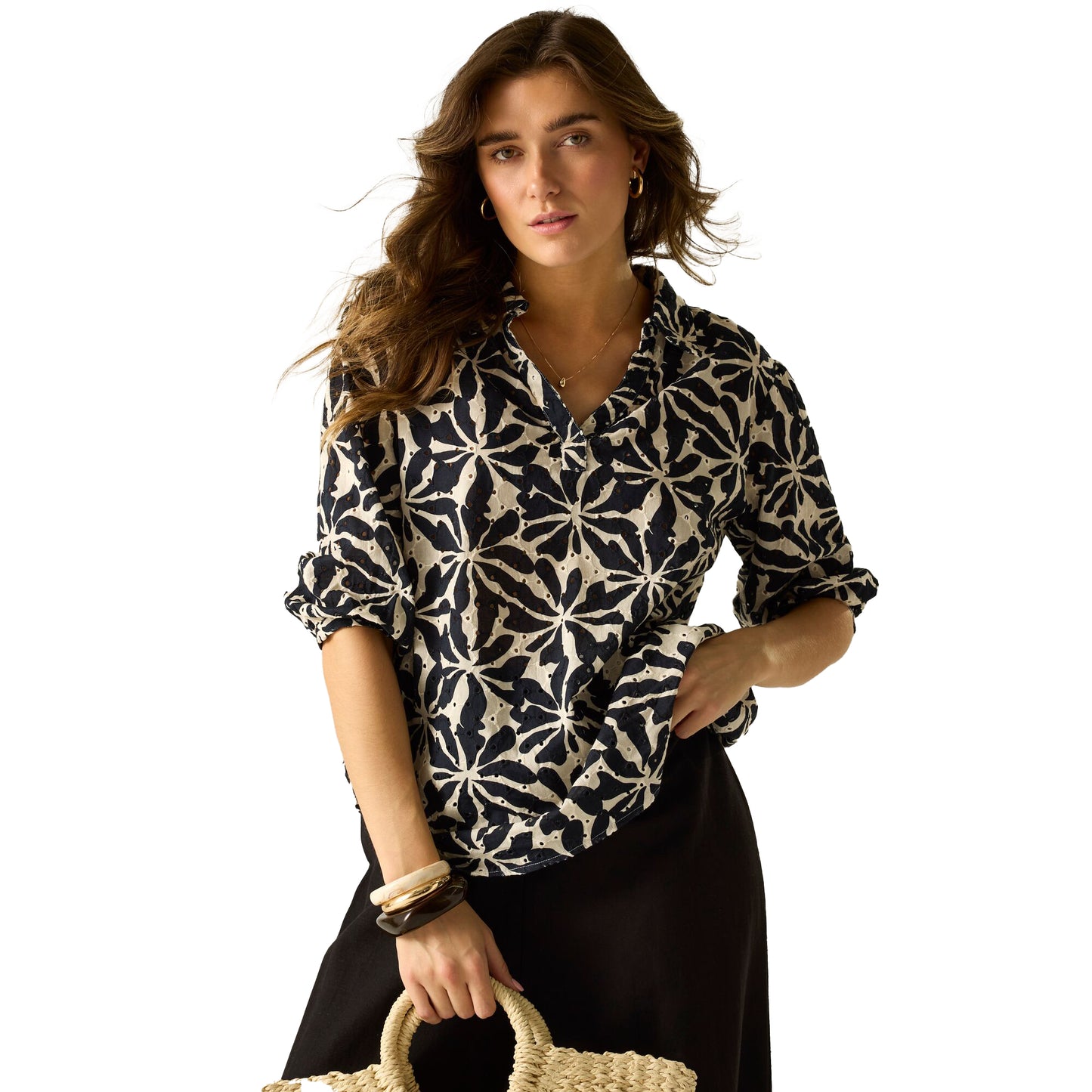 Beige - Lifestyle - Regatta Womens-Ladies Nofino Abstract Floral Shirt