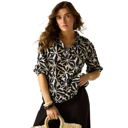 Beige - Lifestyle - Regatta Womens-Ladies Nofino Abstract Floral Shirt