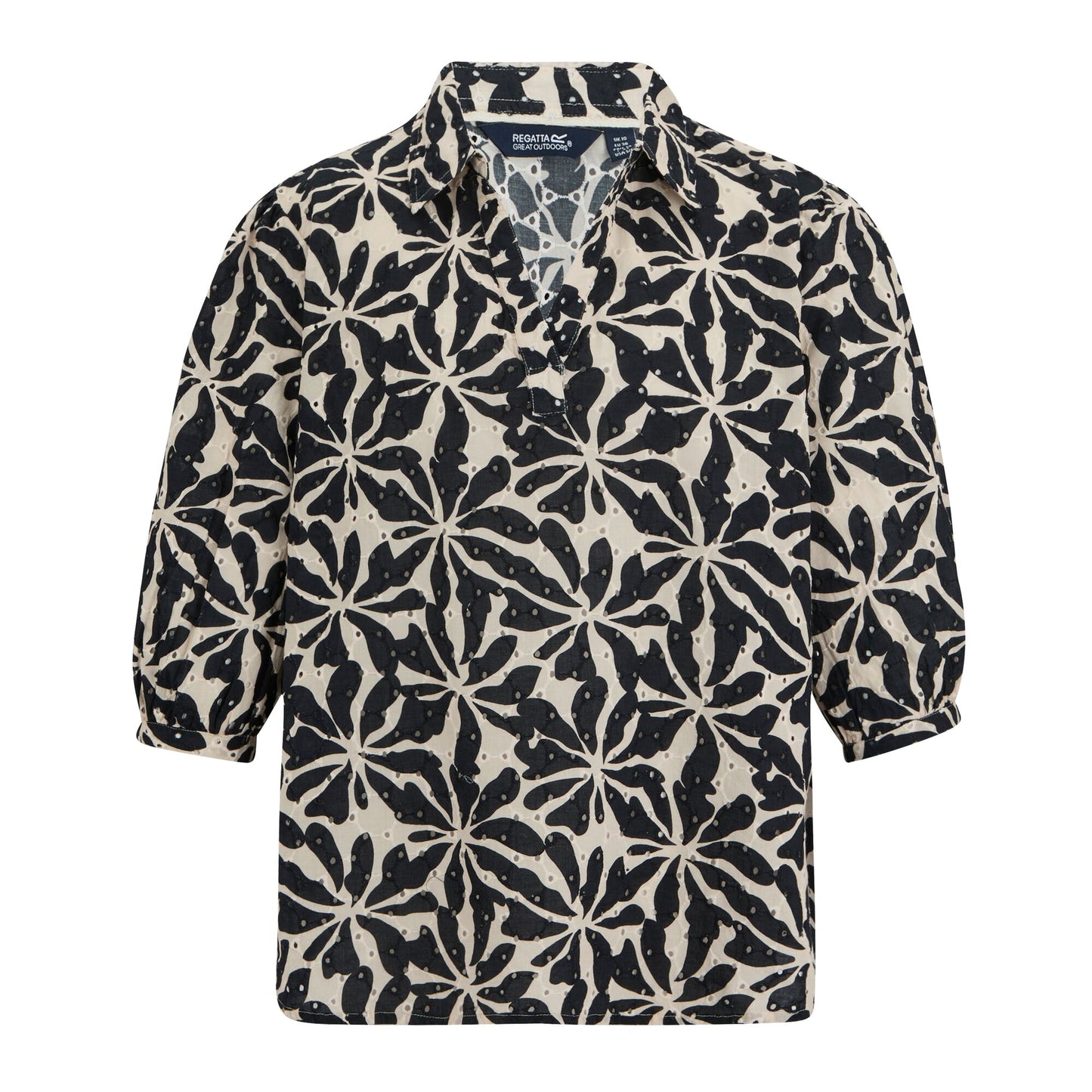 Beige - Front - Regatta Womens-Ladies Nofino Abstract Floral Shirt