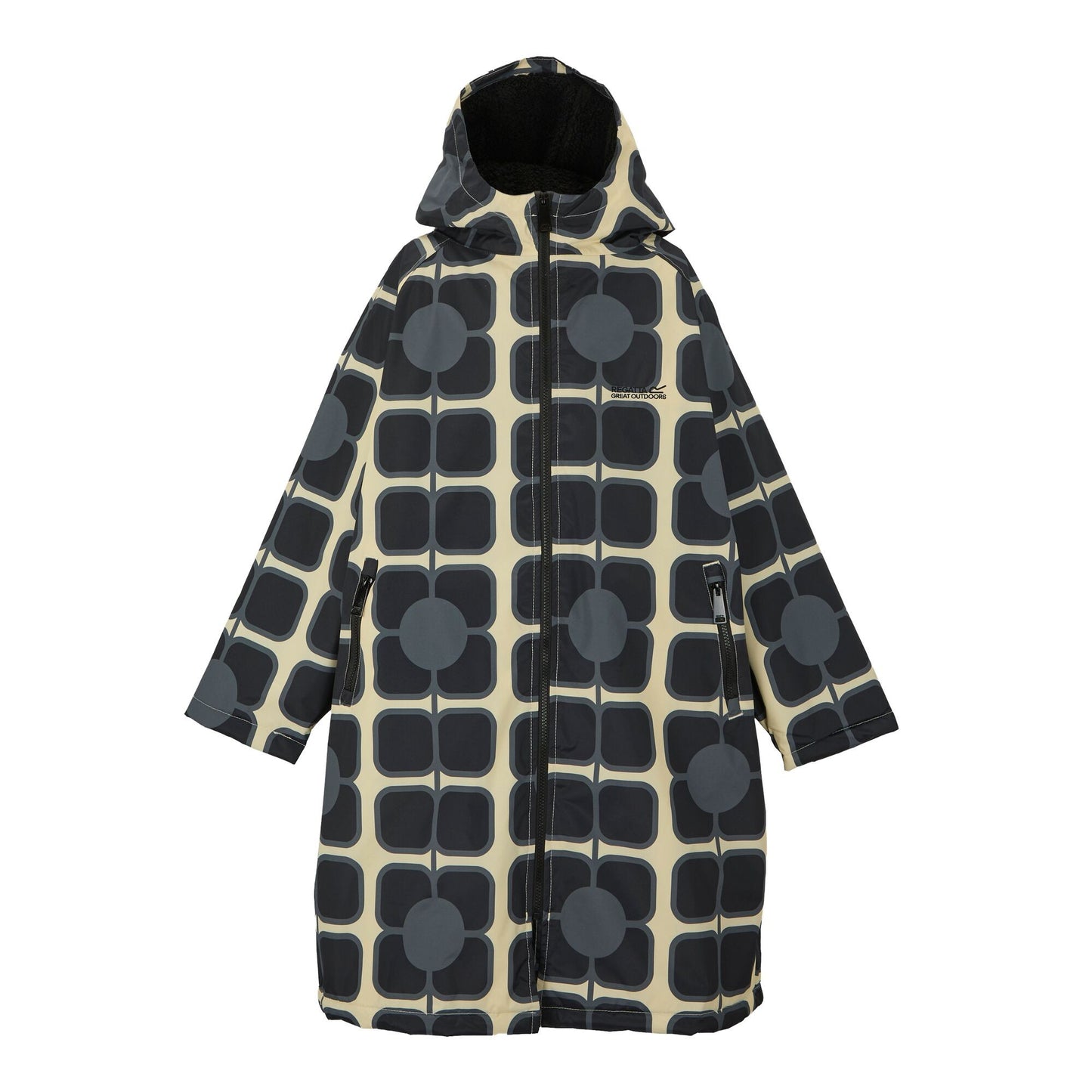 Monochrome - Front - Regatta Girls Orla Kiely Poppy Changing Robe