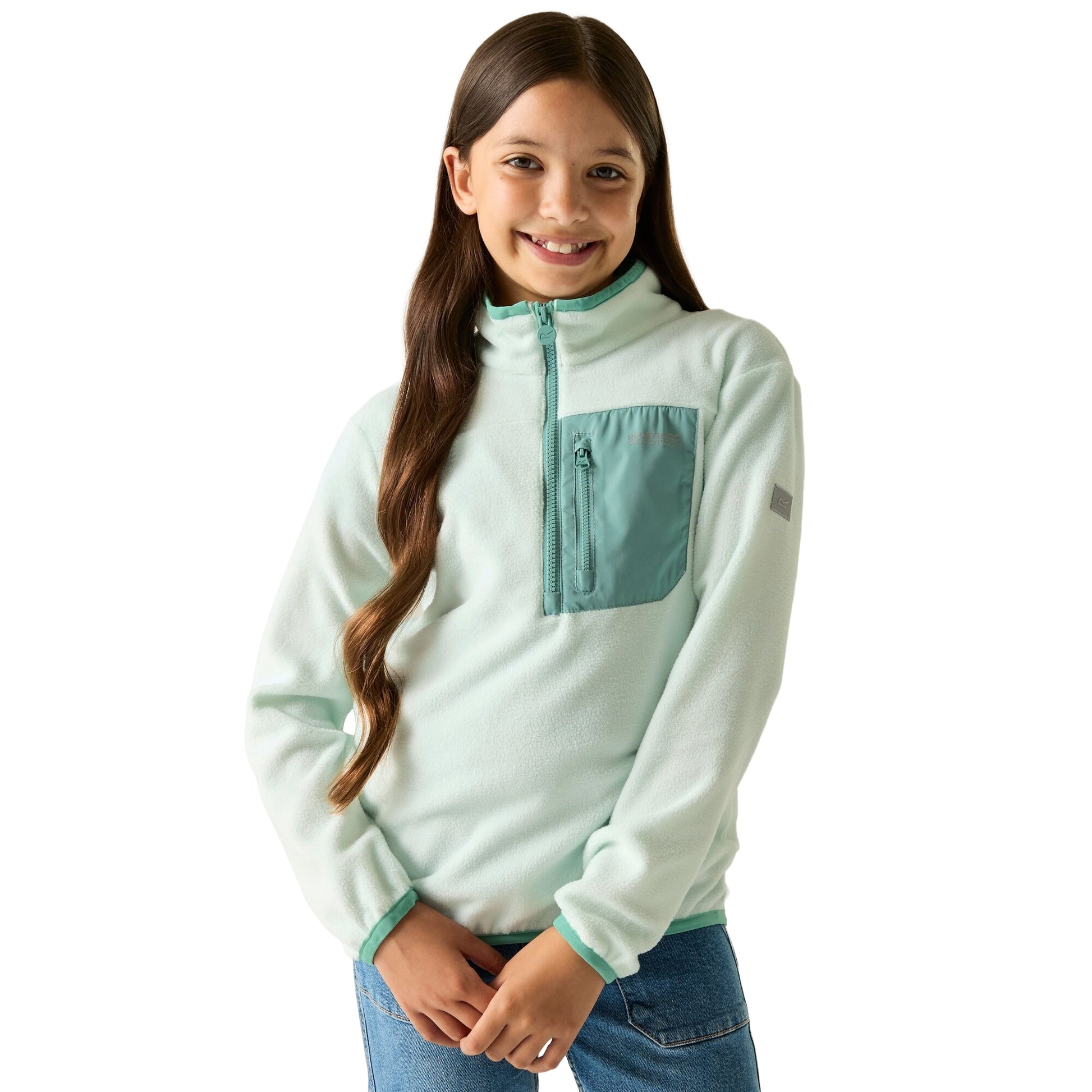 Ocean Mist - Lifestyle - Regatta Childrens-Kids Frankie Half Zip Fleece Top