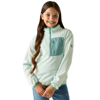 Ocean Mist - Lifestyle - Regatta Childrens-Kids Frankie Half Zip Fleece Top