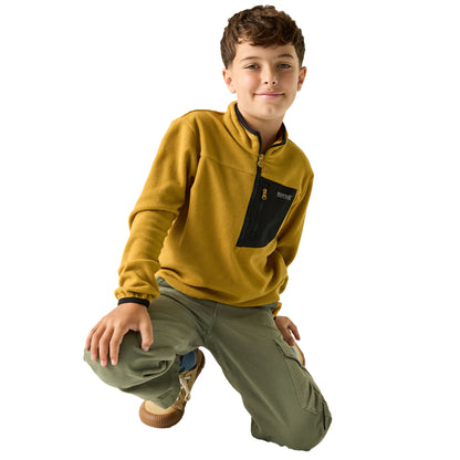 Wood Brown - Lifestyle - Regatta Childrens-Kids Frankie Half Zip Fleece Top