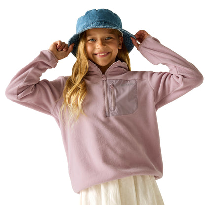 Powder Lilac - Lifestyle - Regatta Childrens-Kids Frankie Half Zip Fleece Top