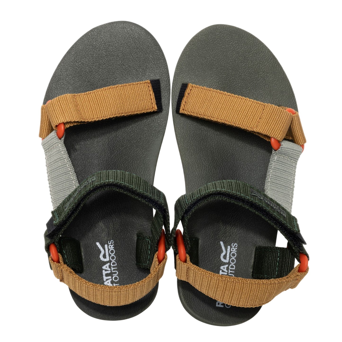 Dark Khaki-Wood Brown - Close up - Regatta Childrens-Kids Vendeavour Sandals