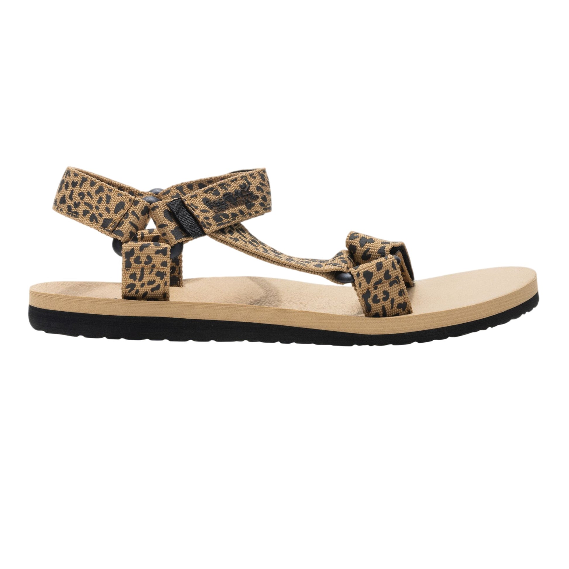 Leopard-Black - Lifestyle - Regatta Womens-Ladies Vendeavour Leopard Print Sandals