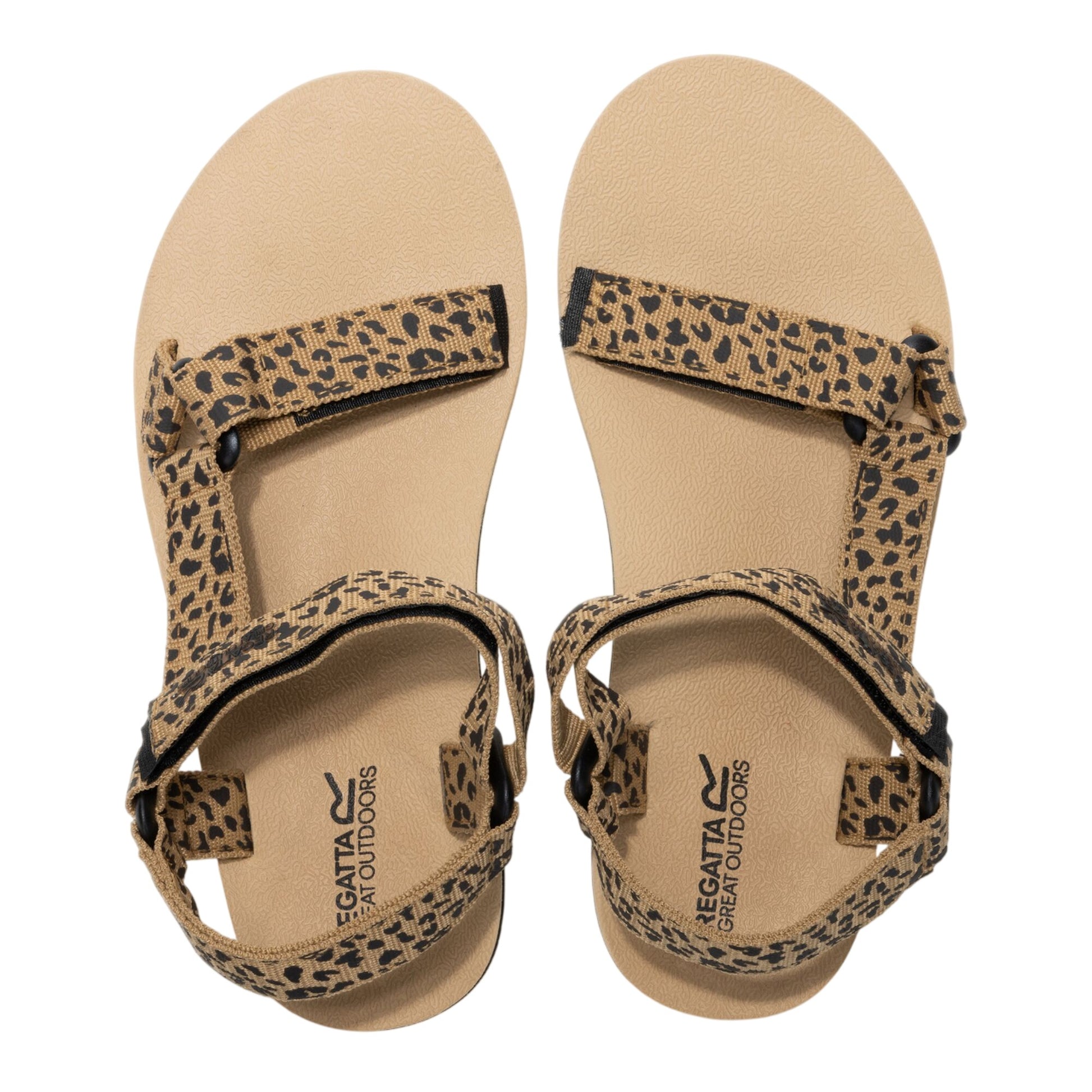 Leopard-Black - Close up - Regatta Womens-Ladies Vendeavour Leopard Print Sandals