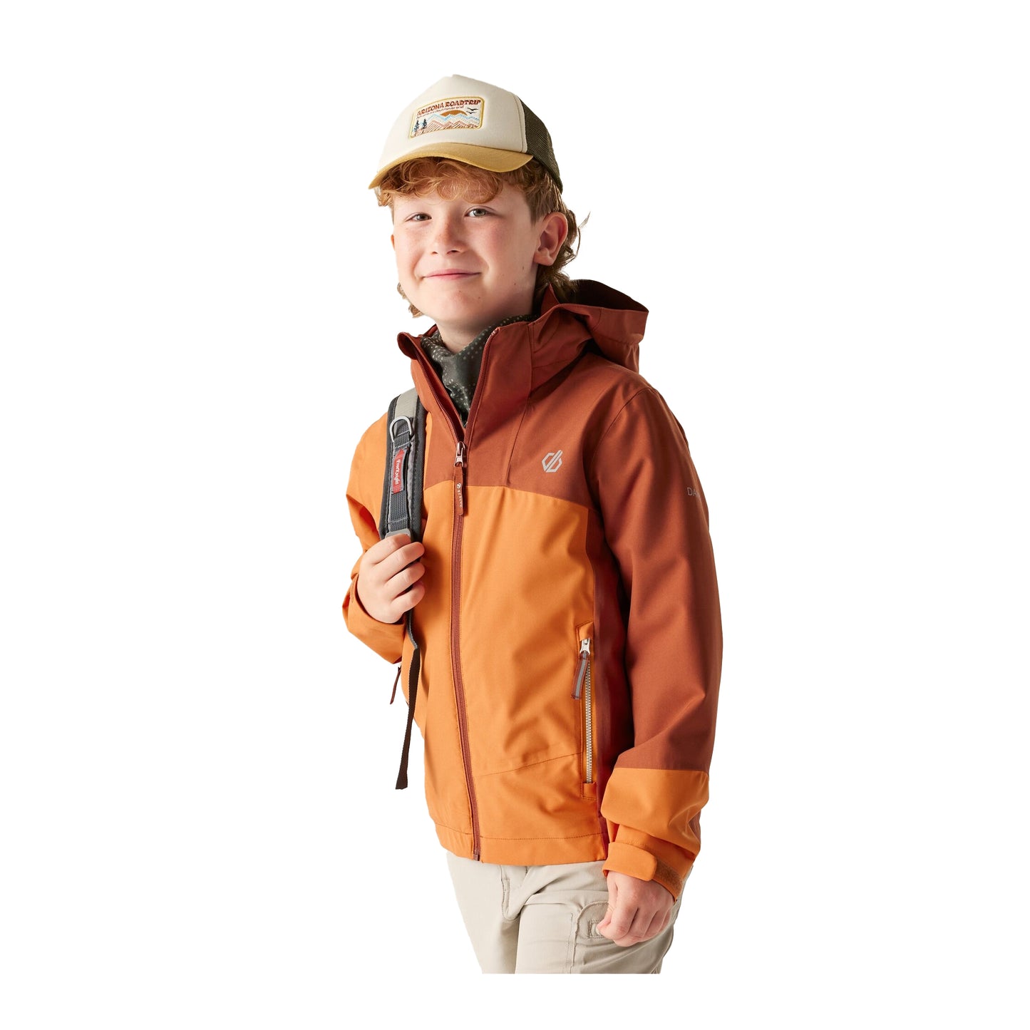 Burnt Orange - Lifestyle - Dare 2B Childrens-Kids Explore III Waterproof Jacket