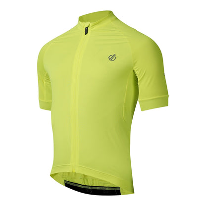Fluro Yellow - Side - Dare 2B Mens Lightning Short-Sleeved Cycling Jersey