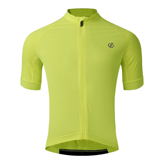 Fluro Yellow - Front - Dare 2B Mens Lightning Short-Sleeved Cycling Jersey