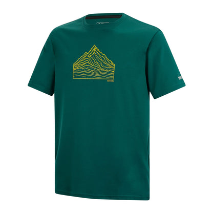Mediterranean Green - Side - Regatta Mens Fingal Topographic T-Shirt